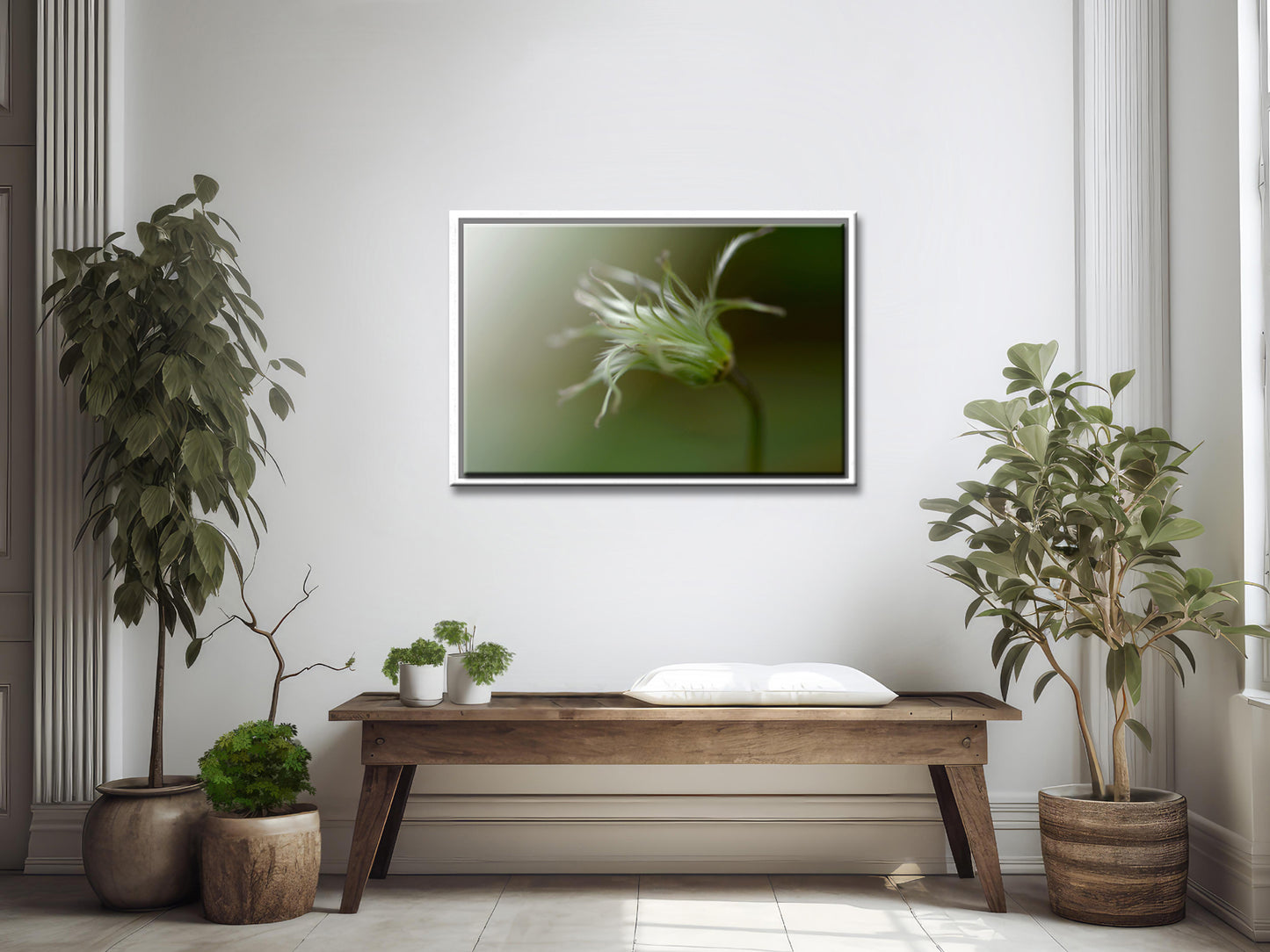 Whisper of Green-Fine Art Photography-Macro of Clematis After the Petals