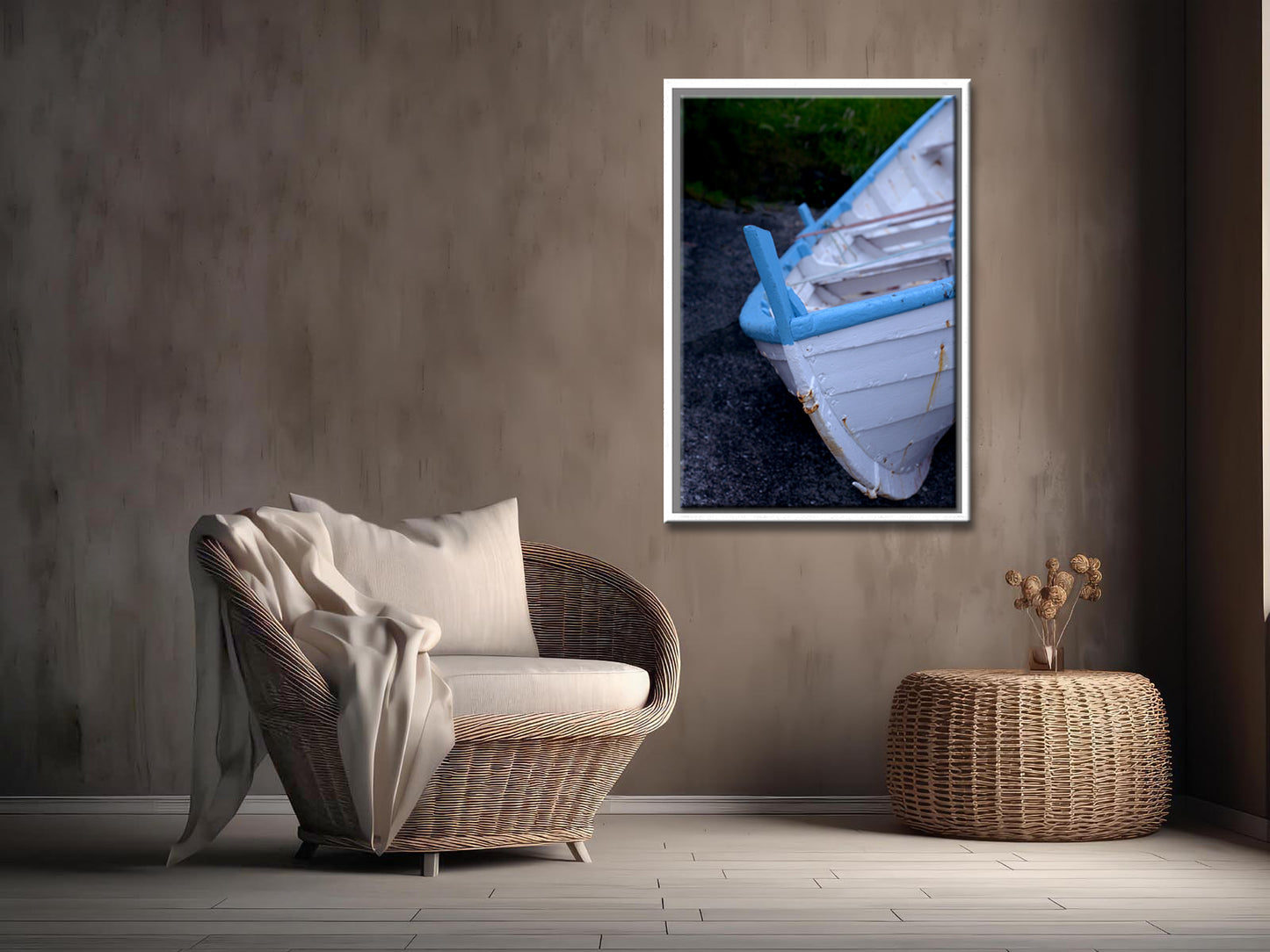 Old wooden boat in the Faroe Islands