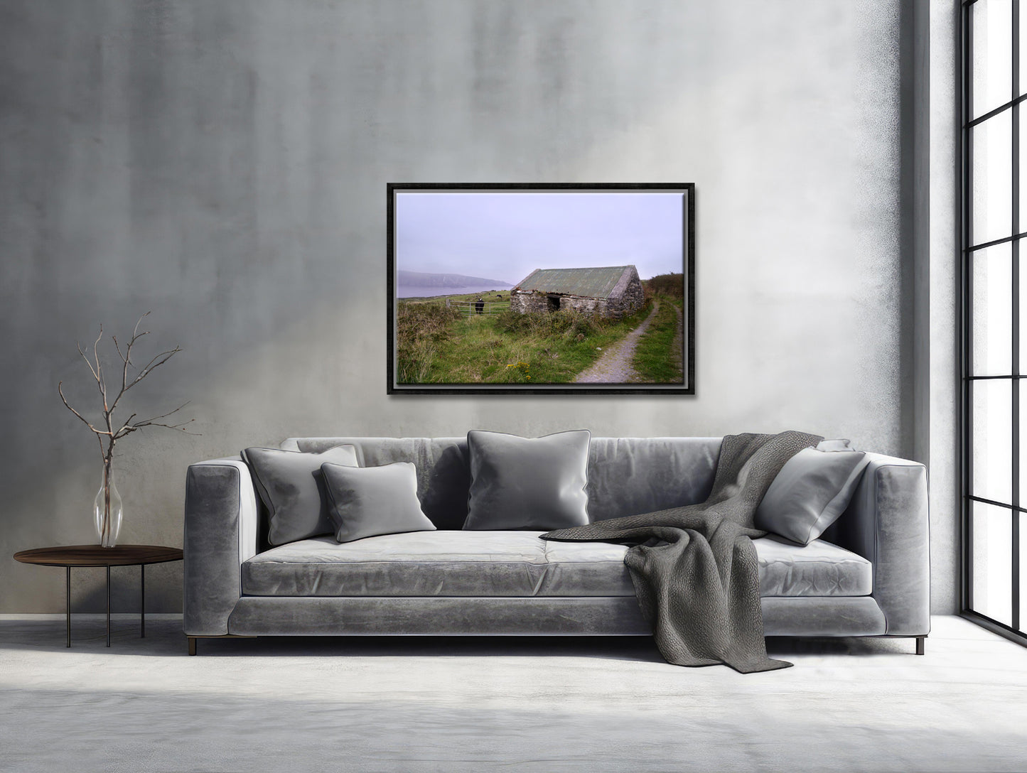 An old barn in Ireland, captivating and desolate, framed print, wall art. By Kisten Olivares