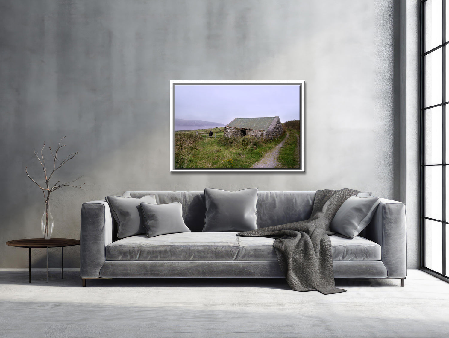 An old barn in Ireland, captivating and desolate, framed print, wall art. By Kristen Olivares