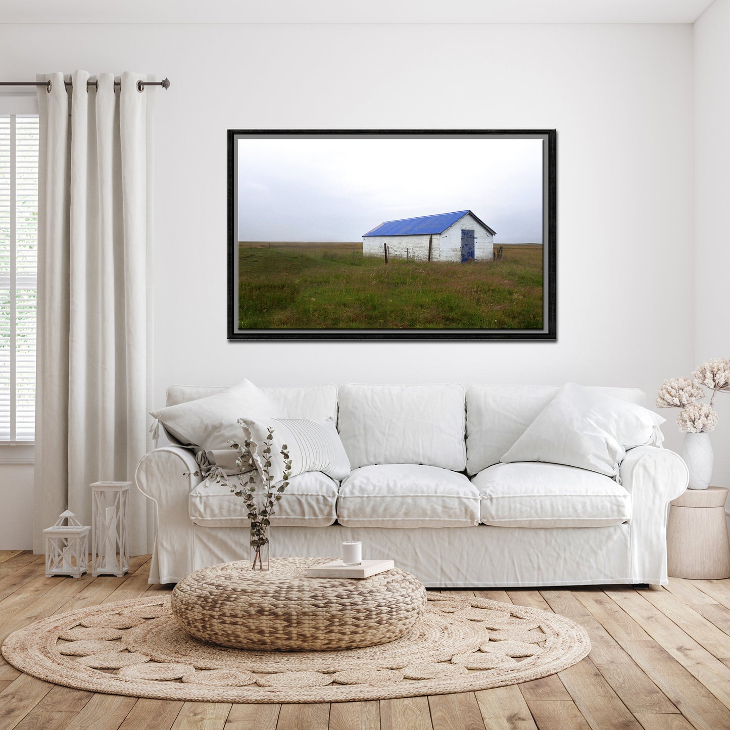 Blue Roof Barn-Fine Art Photography-Old Barn With a Blue Roof-Iceland