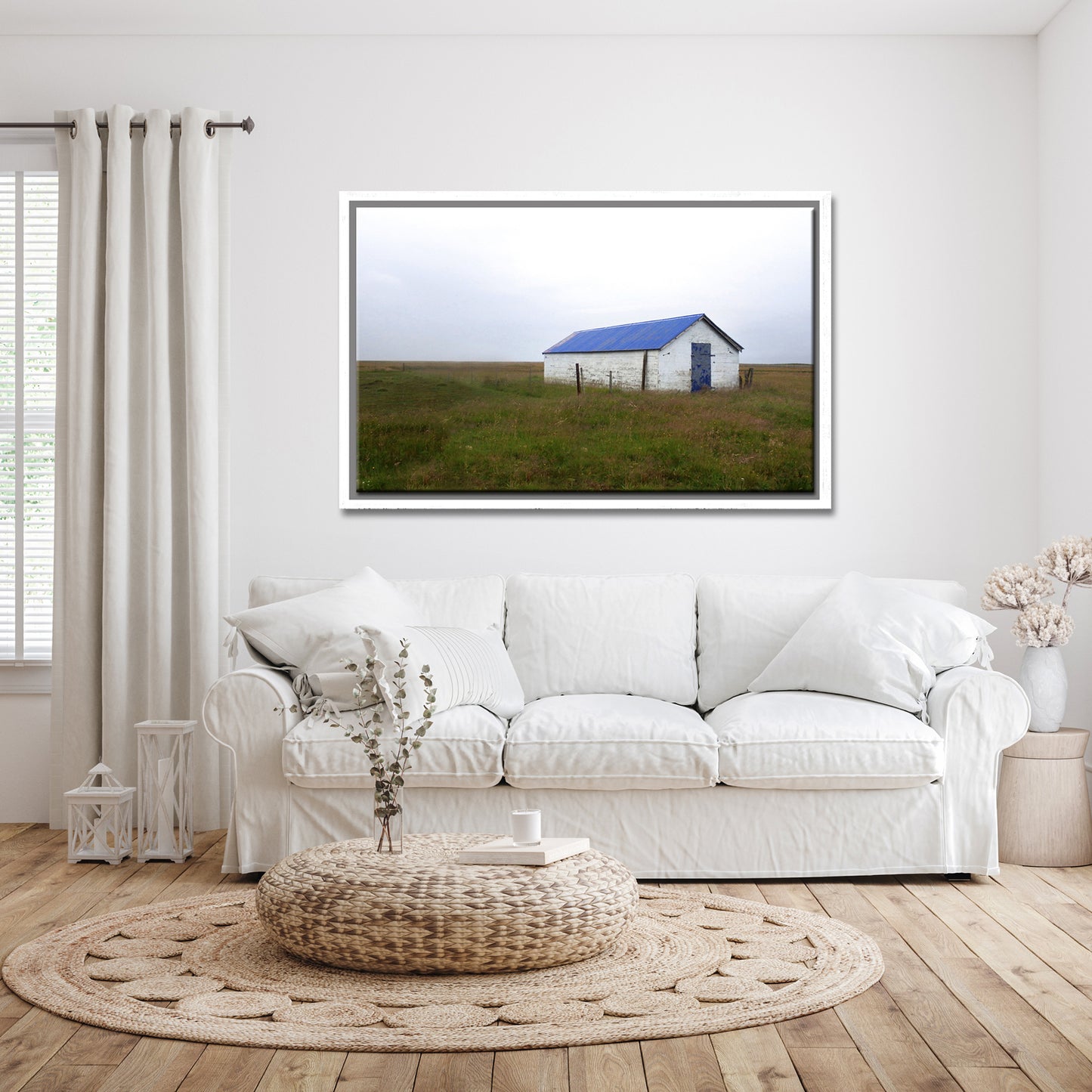 Blue Roof Barn-Fine Art Photography-Old Barn With a Blue Roof-Iceland