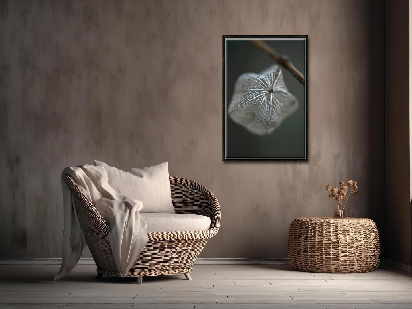 Beautiful macro image of a Chinese Lantern-Framed Canvas Art Print by Kristen Olivares