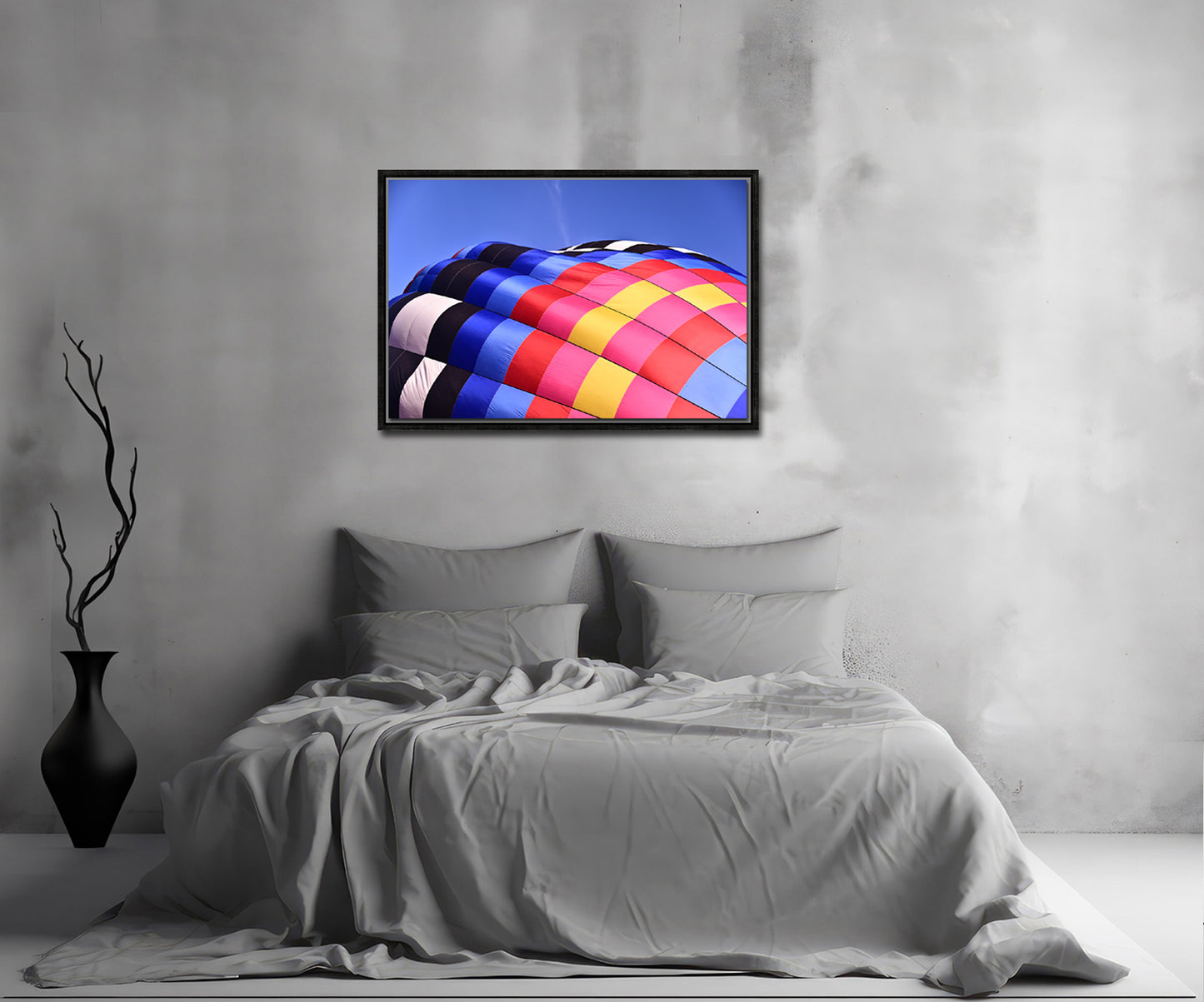 Colors Against the Sky-Hot Air Balloon-Fine Art Photography-Framed Image