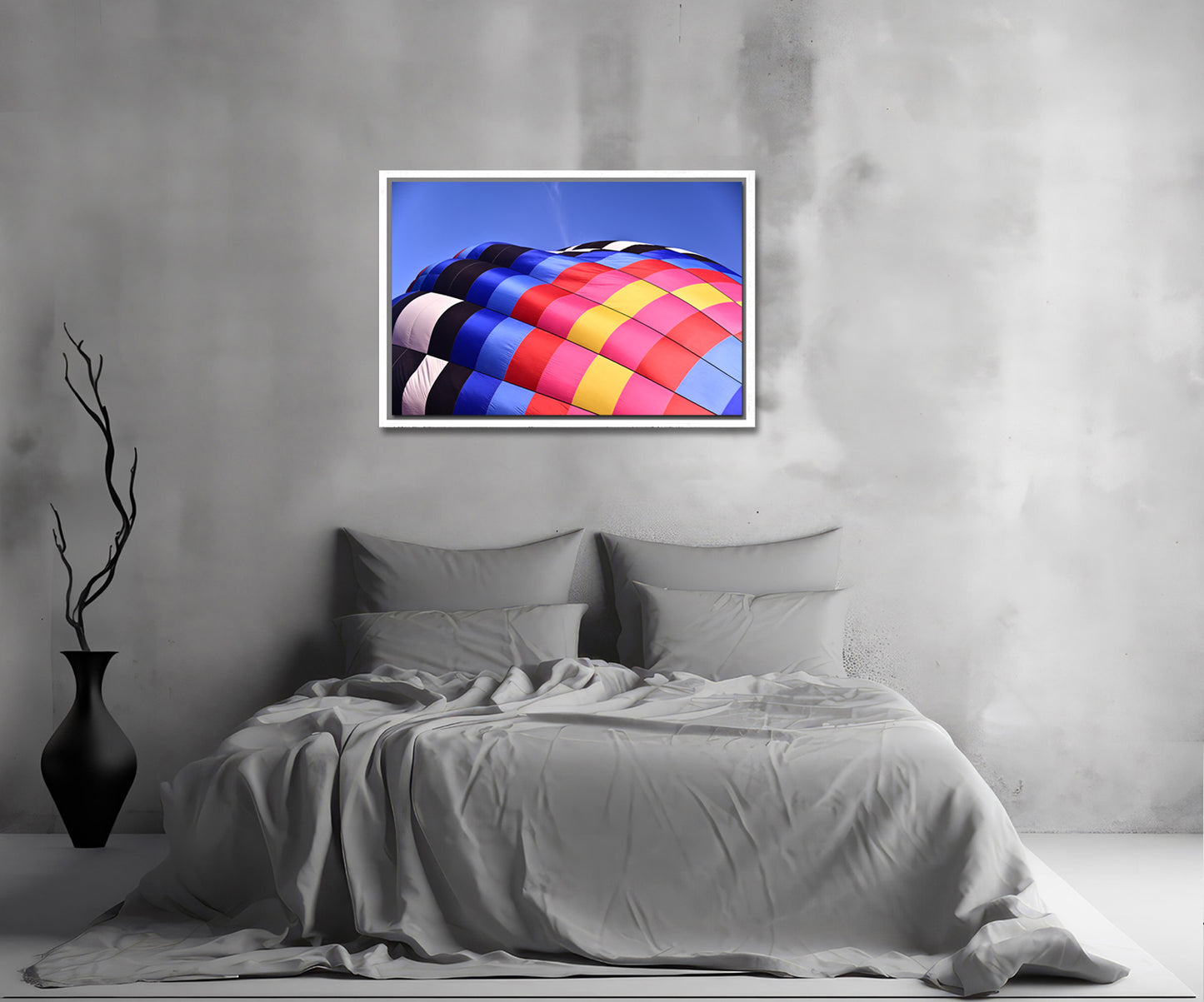 Colors Against the Sky-Hot Air Balloon-Fine Art Photography-Framed Image
