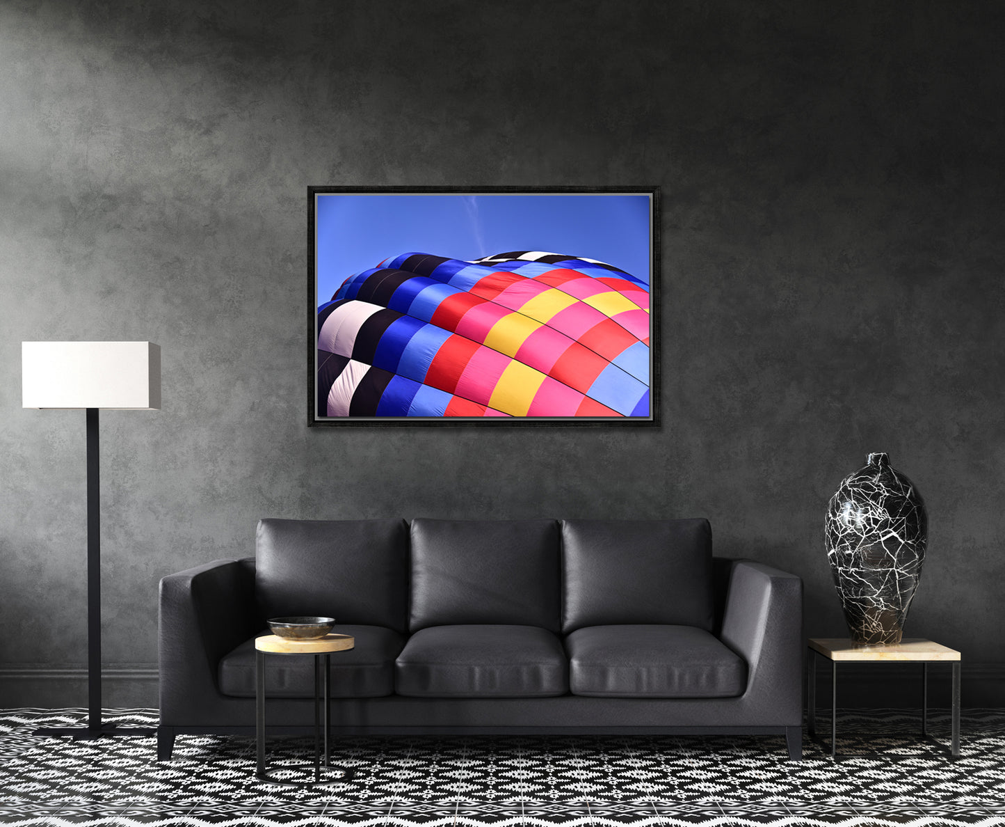 Colors Against the Sky-Hot Air Balloon-Fine Art Photography-Framed Image