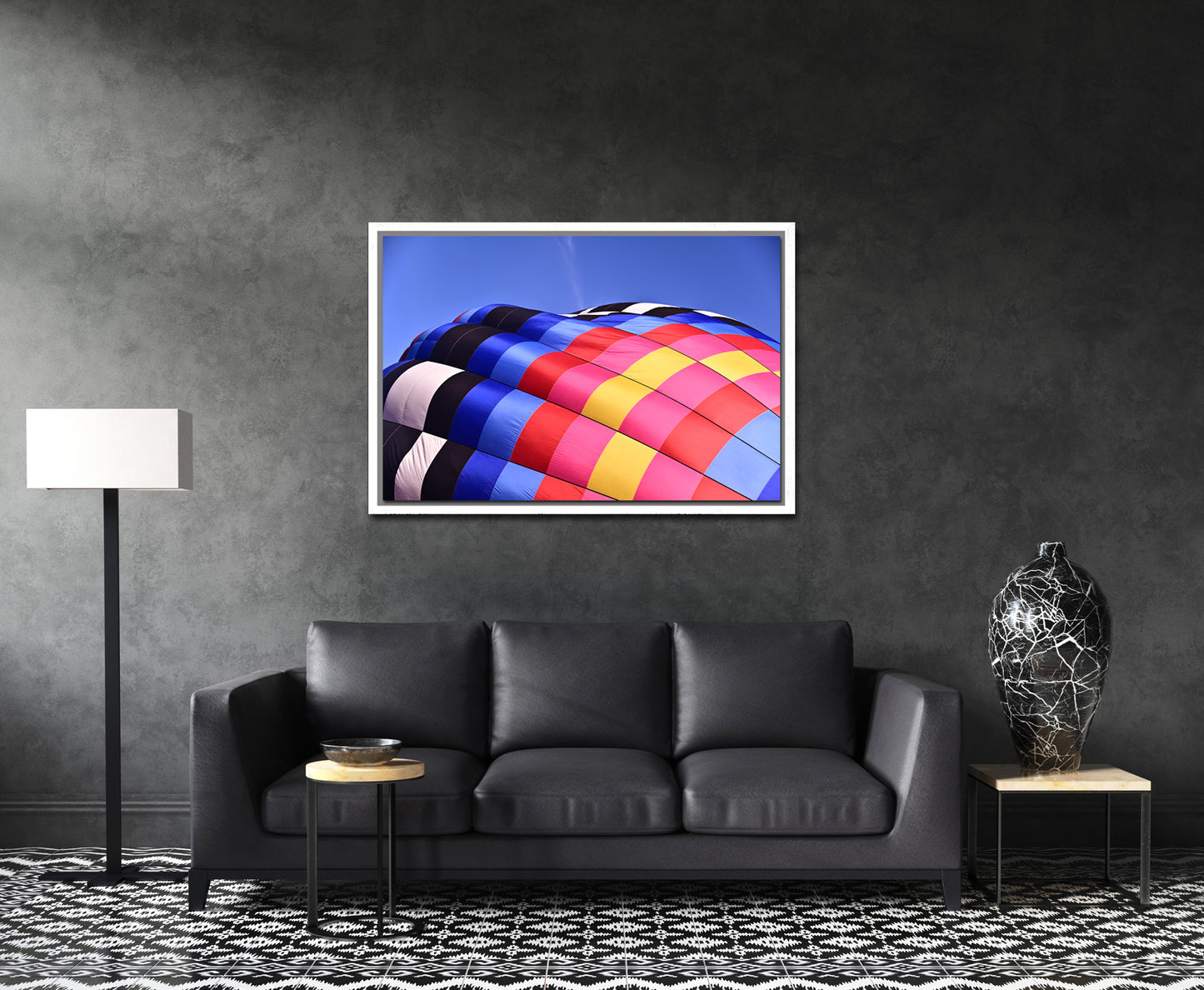 Colors Against the Sky-Hot Air Balloon-Fine Art Photography-Framed Image