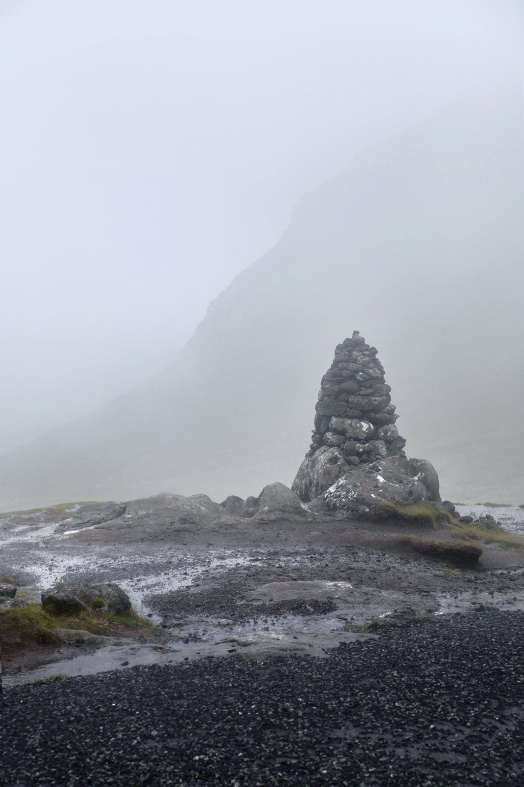 Rock stack on top of a cliff in the Faroe Islands. Fine Art Photography. Kristen Olivares