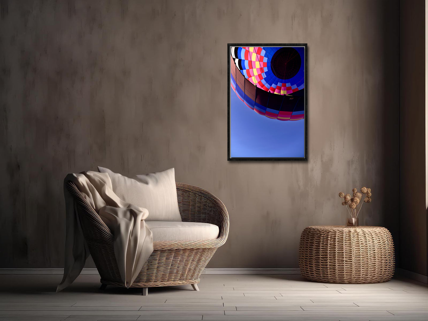 Floating Through the Sky-Hot Air Balloon-Fine Art Photography-Framed Image