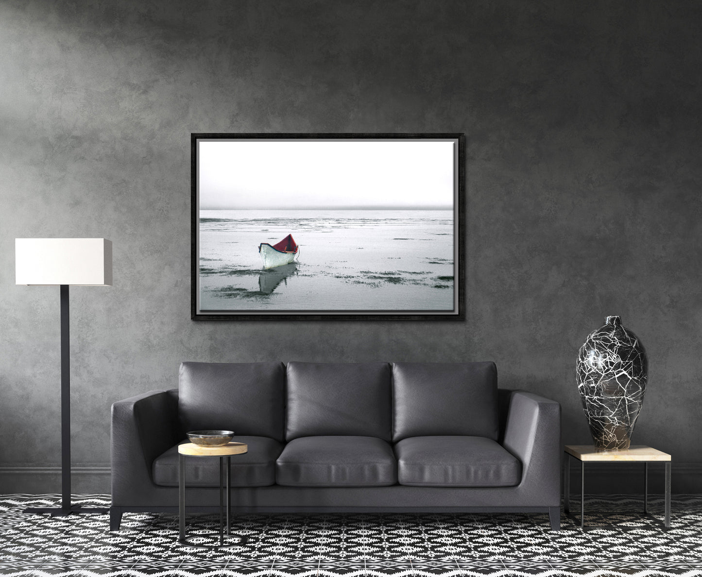On Silent Waters-Fine Art Photography-Desolate Boat Floating in Solitude-Maine