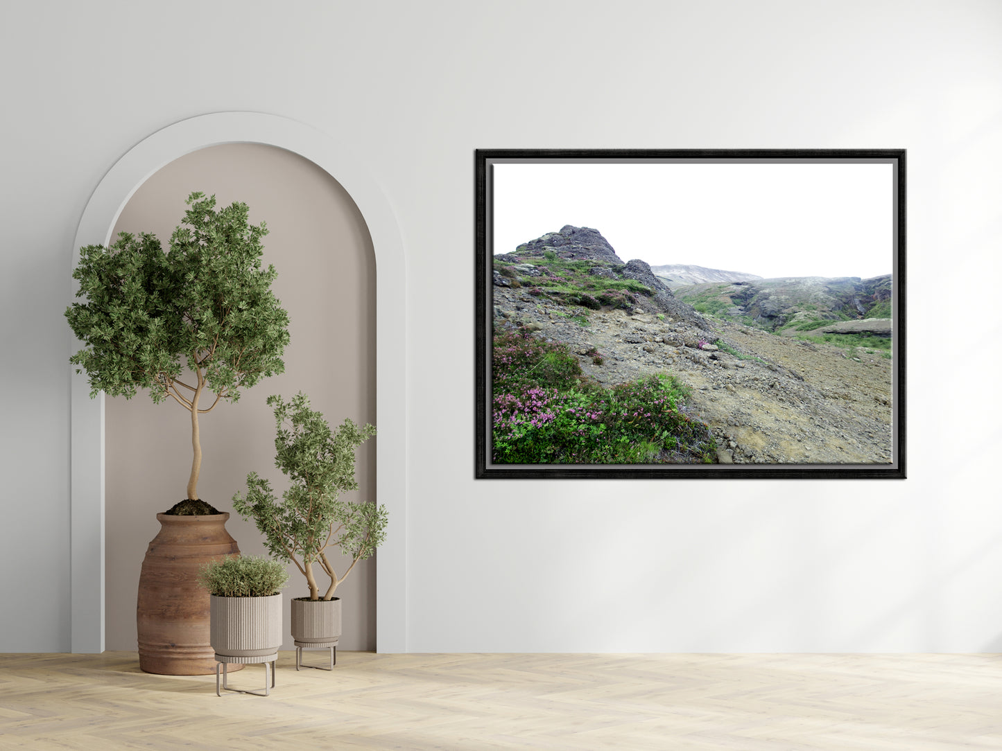 Flowers Among the Rocks-Fine Art Photography-Beautiful Rocky Landscape with Pink Flowers-Iceland
