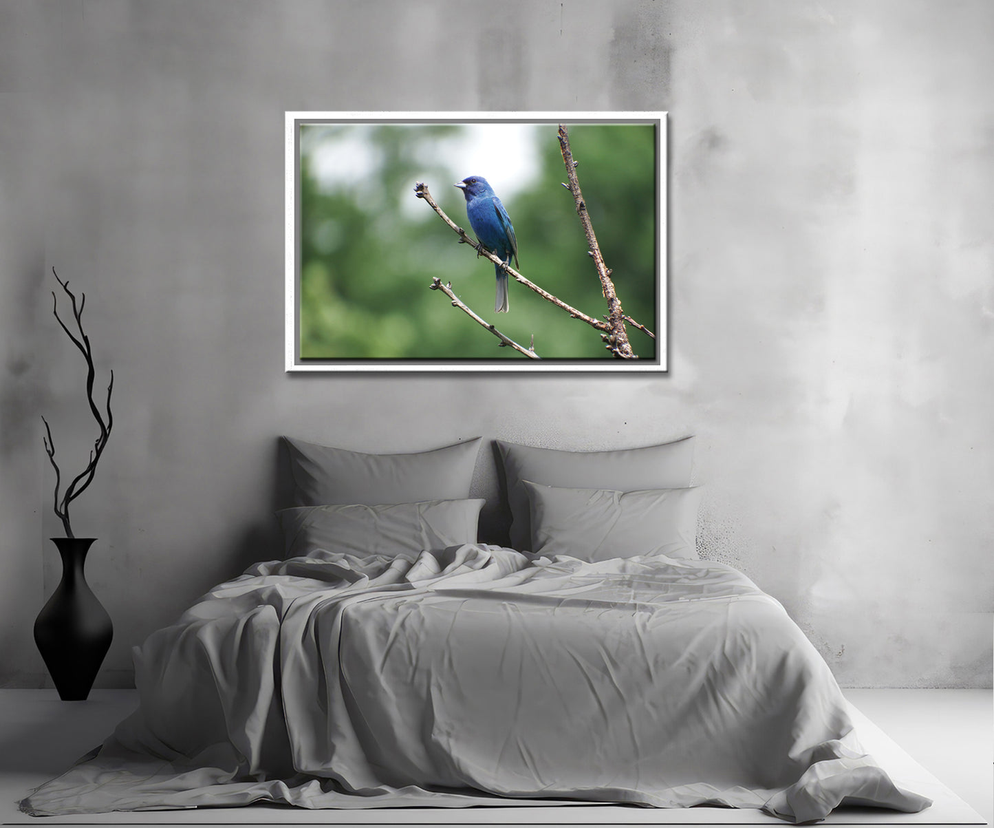 Indigo Blue-Fine Art Photography-Beautiful Blue Bunting Bird