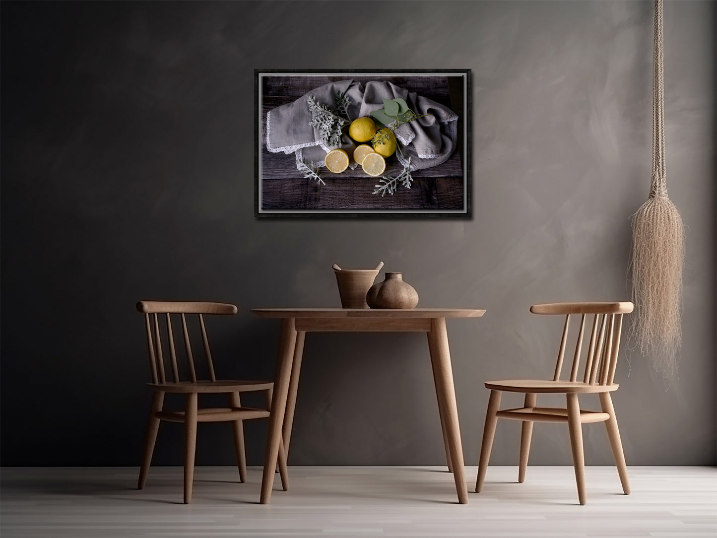 Beautiful lemon still life photography, framed fine art Canvas by Kristen Olivares
