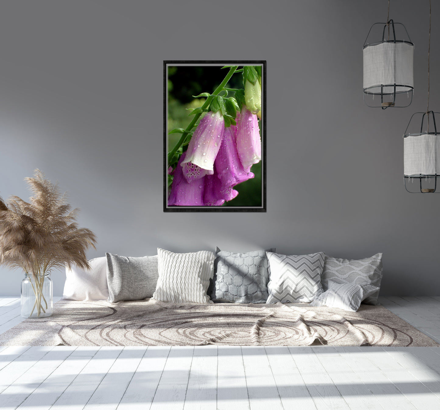 Raindrops Upon the Waxy Petals-Fine Art Photography-Pink Foxgloves After the Rain