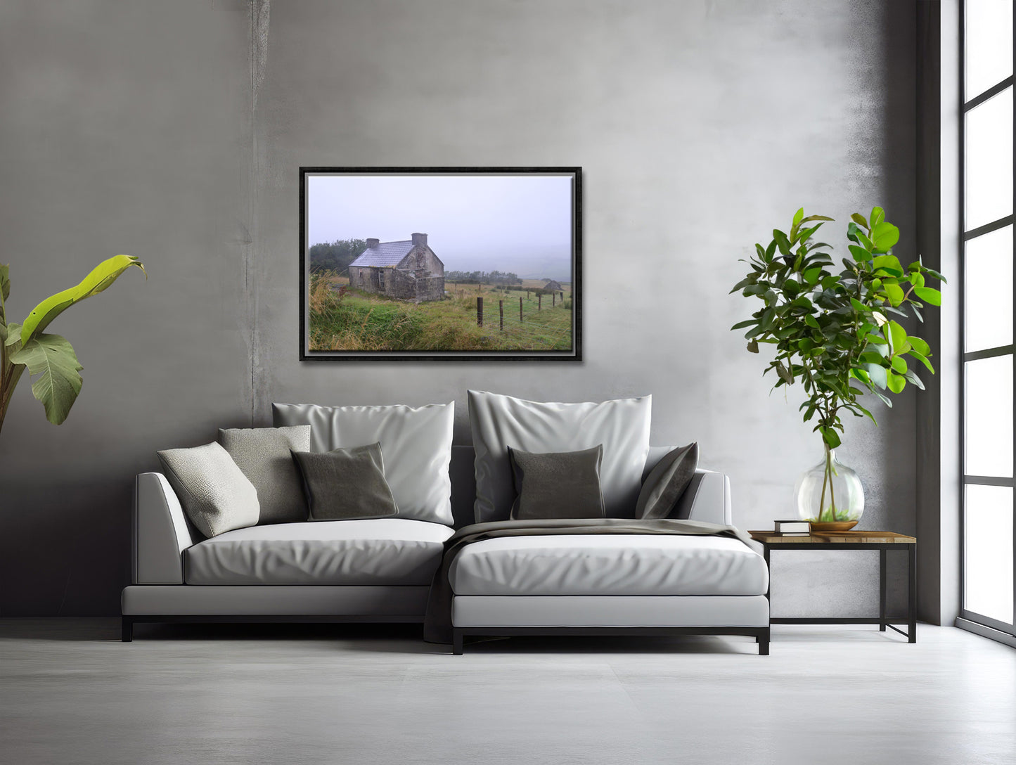 Old Abandoned stone home in Ireland. framed Canvas Wall art for your home. By Kristen Olivares