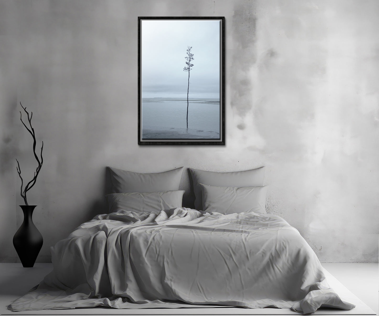 Stunning, minimalistic tree on the coast of Maine. Framed fine art photography by Kristen Olivares.