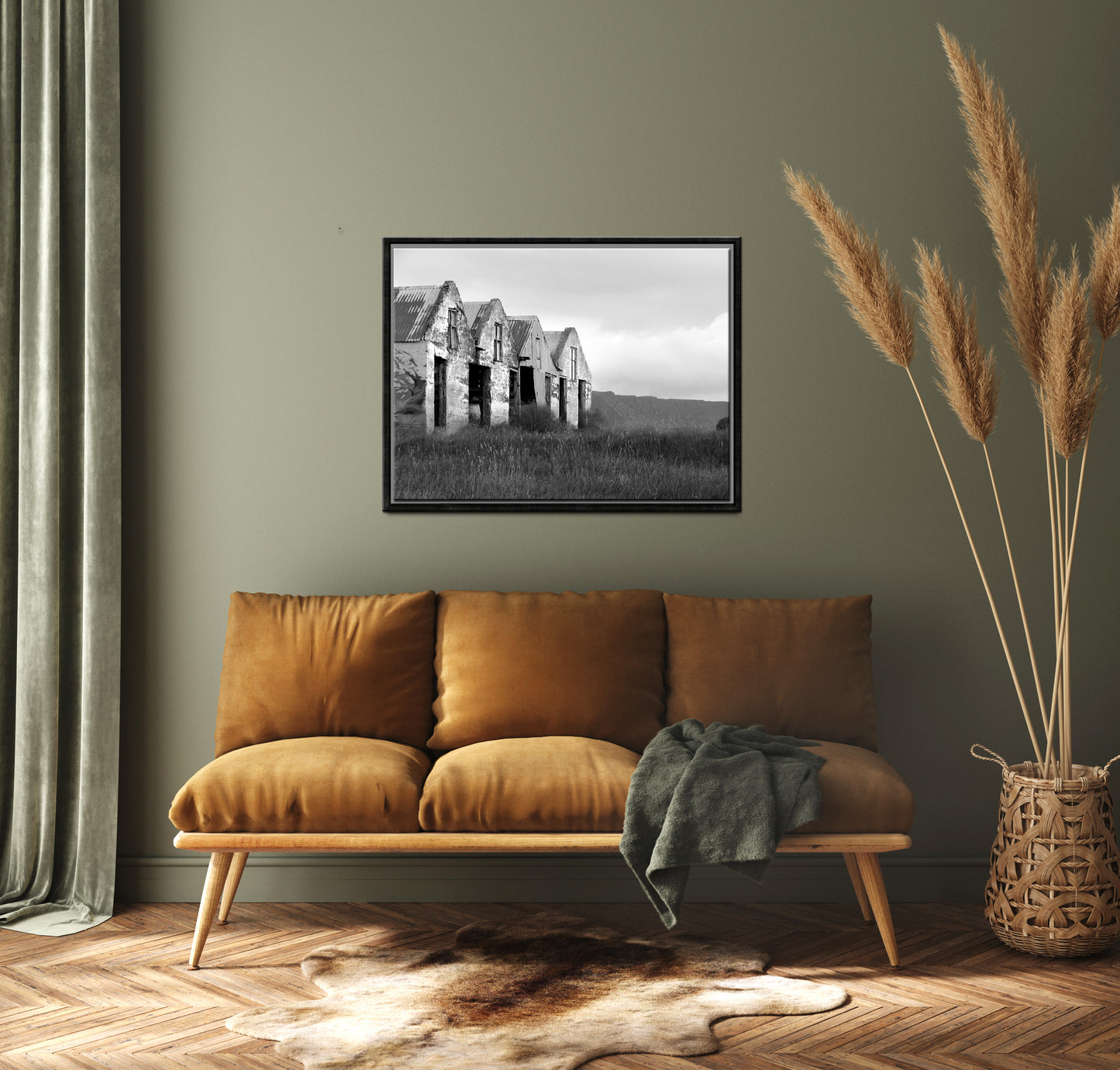 What Once Was-Fine Art Photography-Old Concrete Barns in Iceland-Black and White