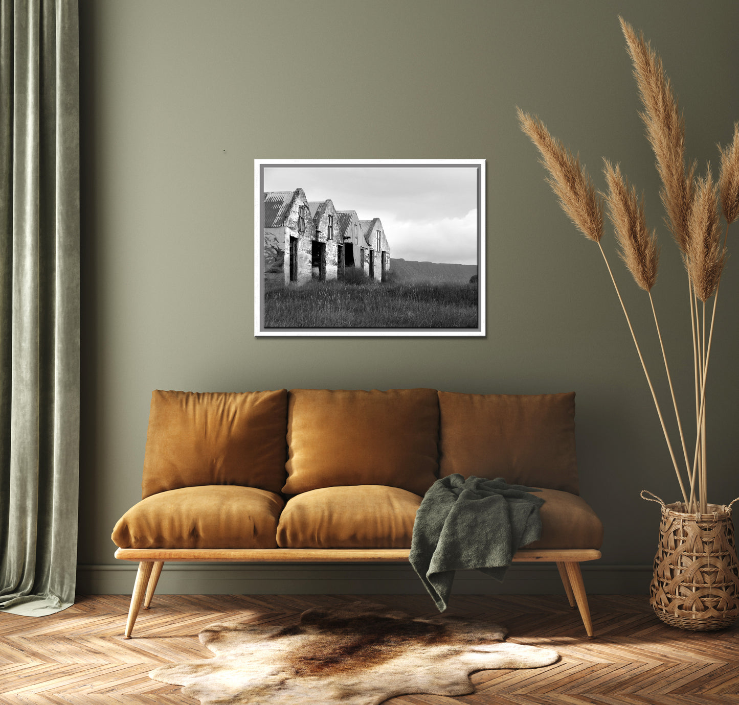 What Once Was-Fine Art Photography-Old Concrete Barns in Iceland-Black and White