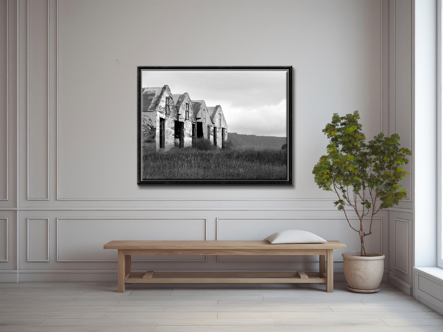 What Once Was-Fine Art Photography-Old Concrete Barns in Iceland-Black and White