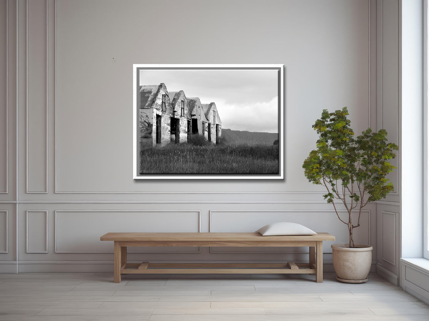 What Once Was-Fine Art Photography-Old Concrete Barns in Iceland-Black and White