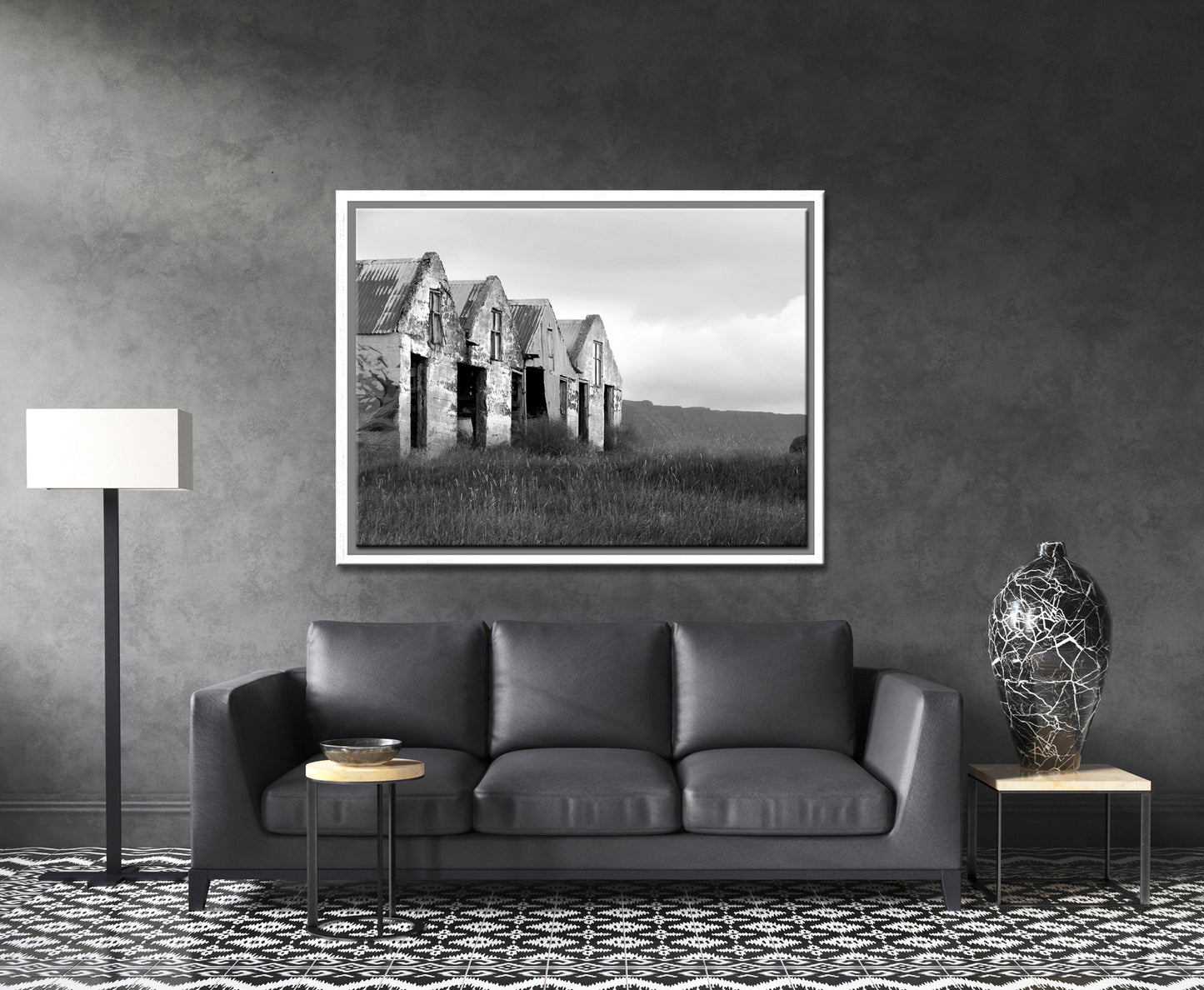 What Once Was-Fine Art Photography-Old Concrete Barns in Iceland-Black and White