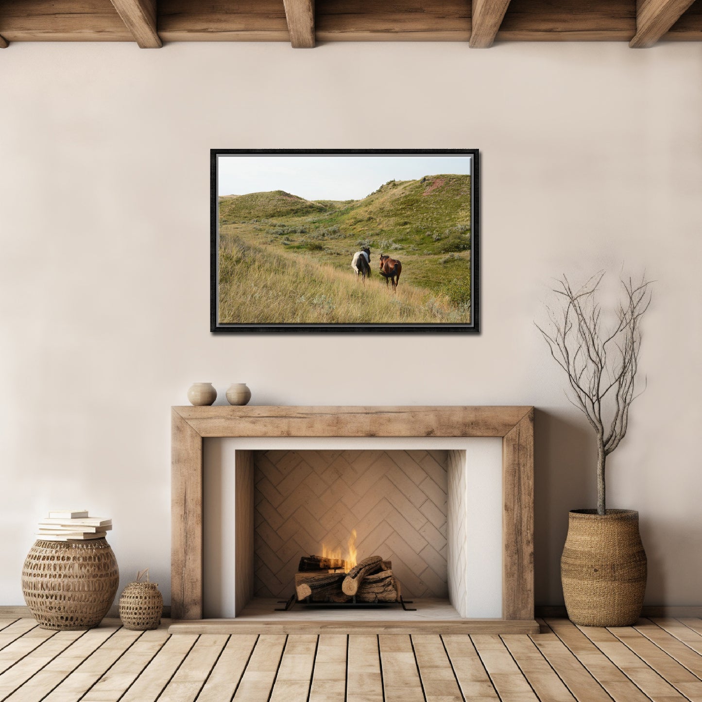 You've Got a Friend in Me-Fine Art Photography-Two Wild Horses Roaming off Together in the Fields of Yellowstone-Wyoming