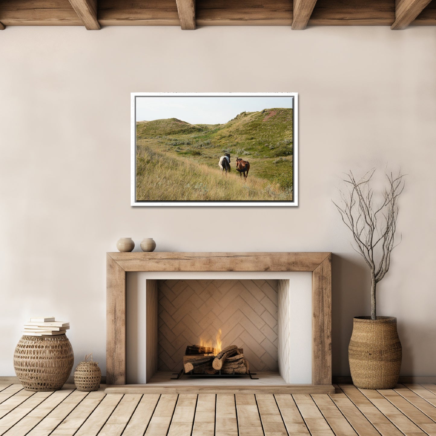 You've Got a Friend in Me-Fine Art Photography-Two Wild Horses Roaming off Together in the Fields of Yellowstone-Wyoming