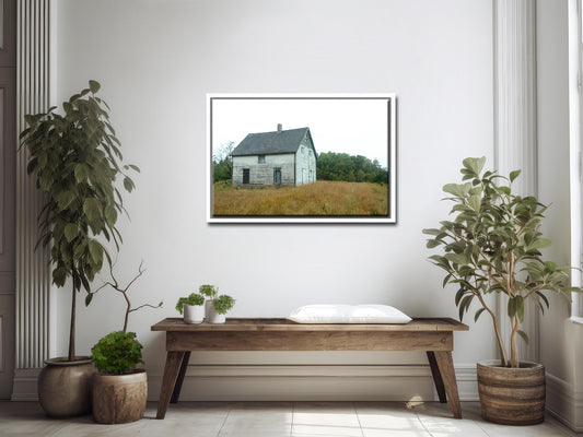 Deserted and abandoned home on the desolate fields of Canada. Canvas Wall Art. Framed Fine Art Photography by Kristen Olivares.