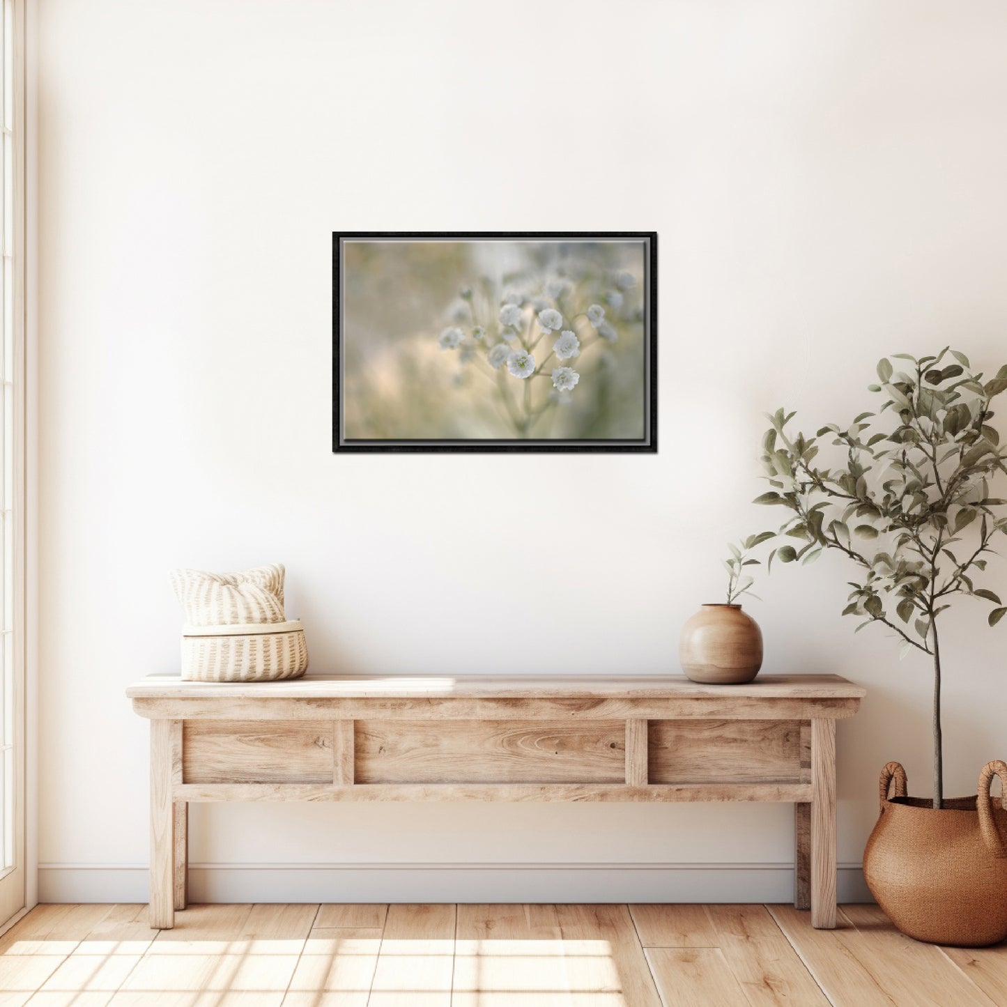 Delicate Baby’s breath flower, framed fine art photography by Kristen Olivares.