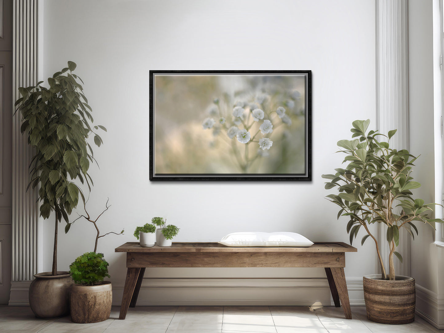Delicate Baby’s breath flower, framed fine art photography by Kristen Olivares.
