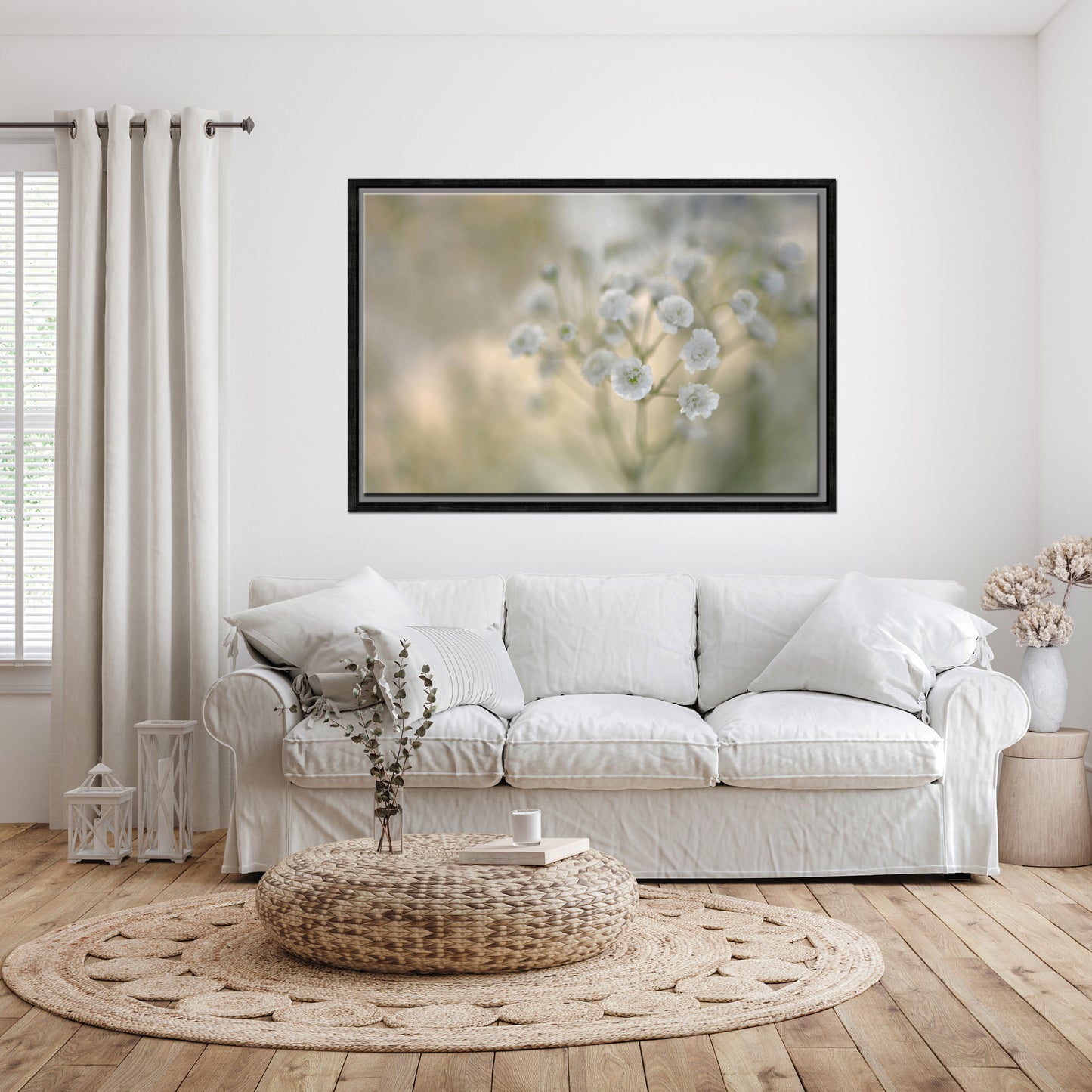 Delicate Baby’s breath flower, framed fine art photography by Kristen Olivares.