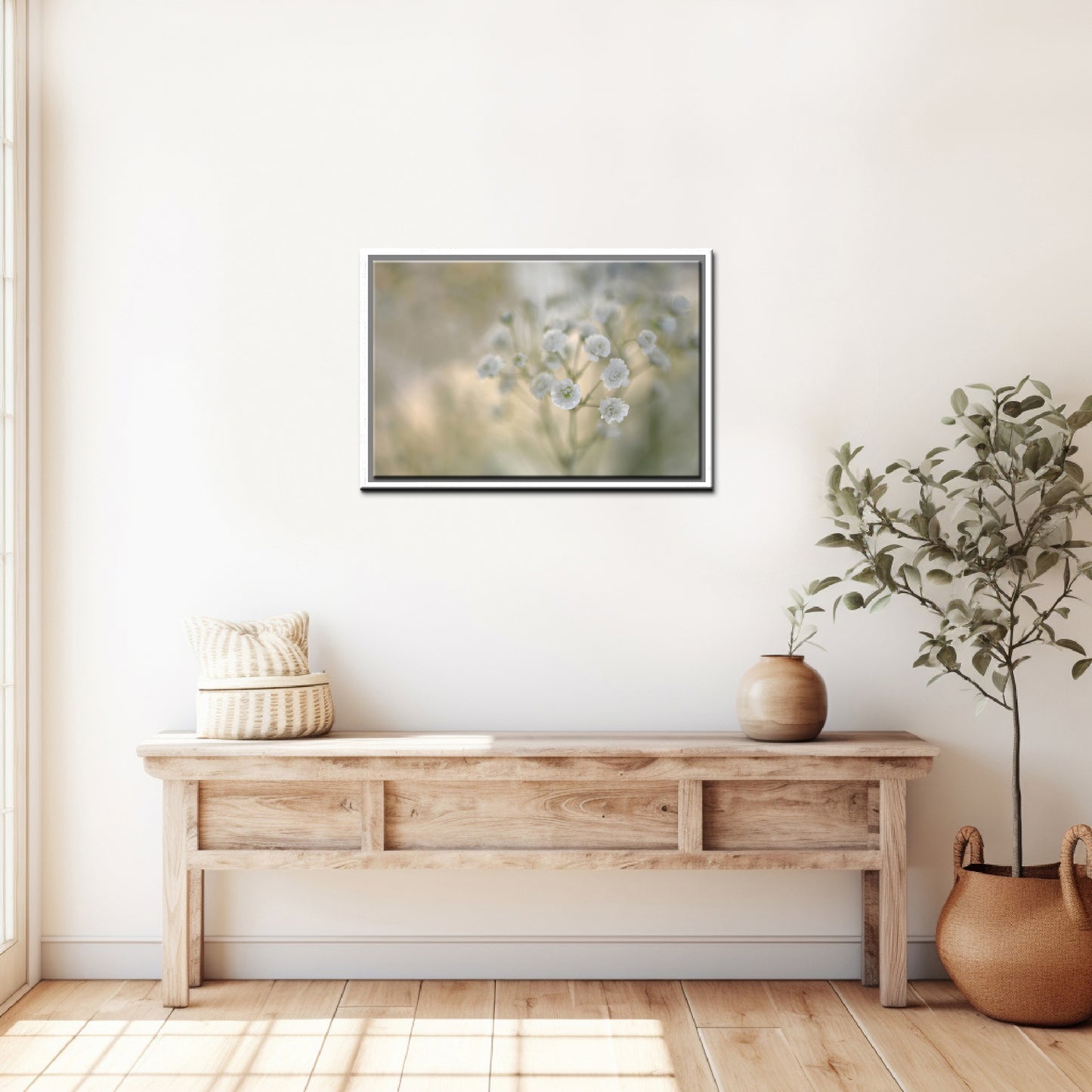 Delicate Baby’s breath flower, framed fine art photography by Kristen Olivares.