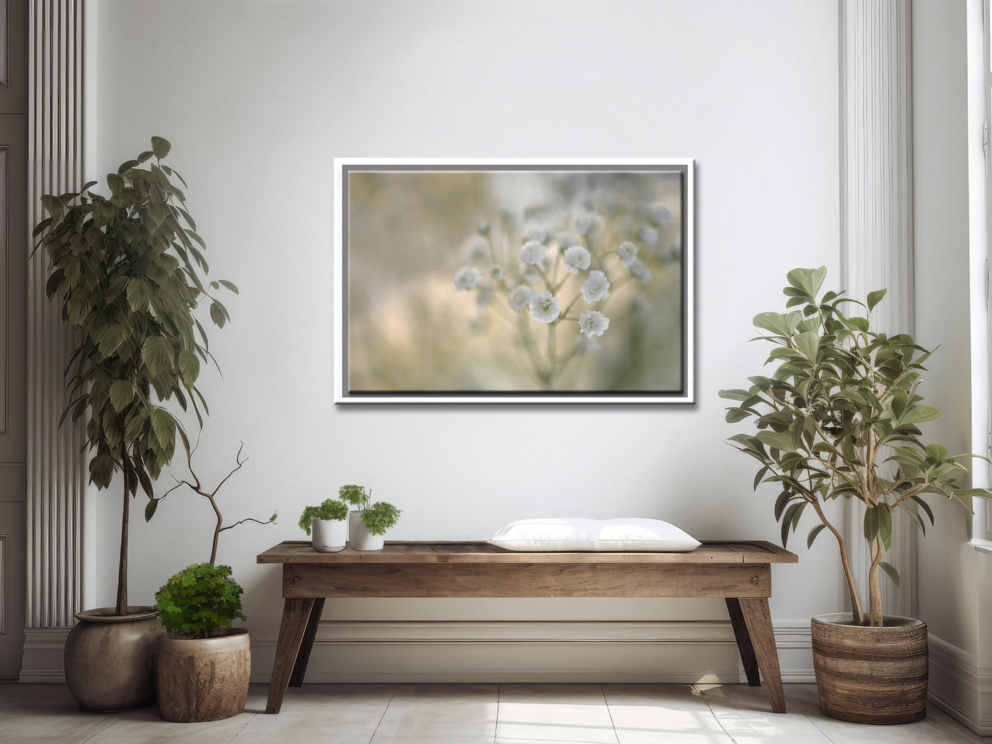 Delicate Baby’s breath flower, framed fine art photography by Kristen Olivares.
