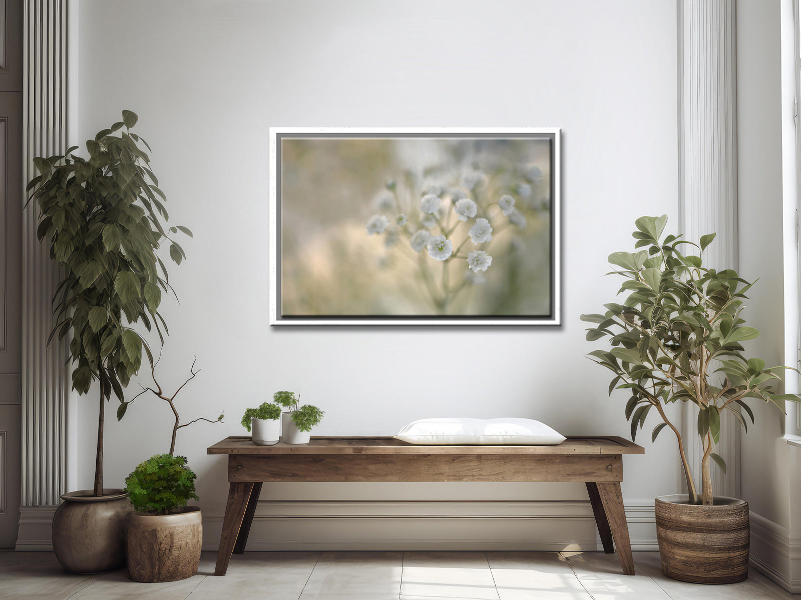 Delicate Baby’s breath flower, framed fine art photography by Kristen Olivares.
