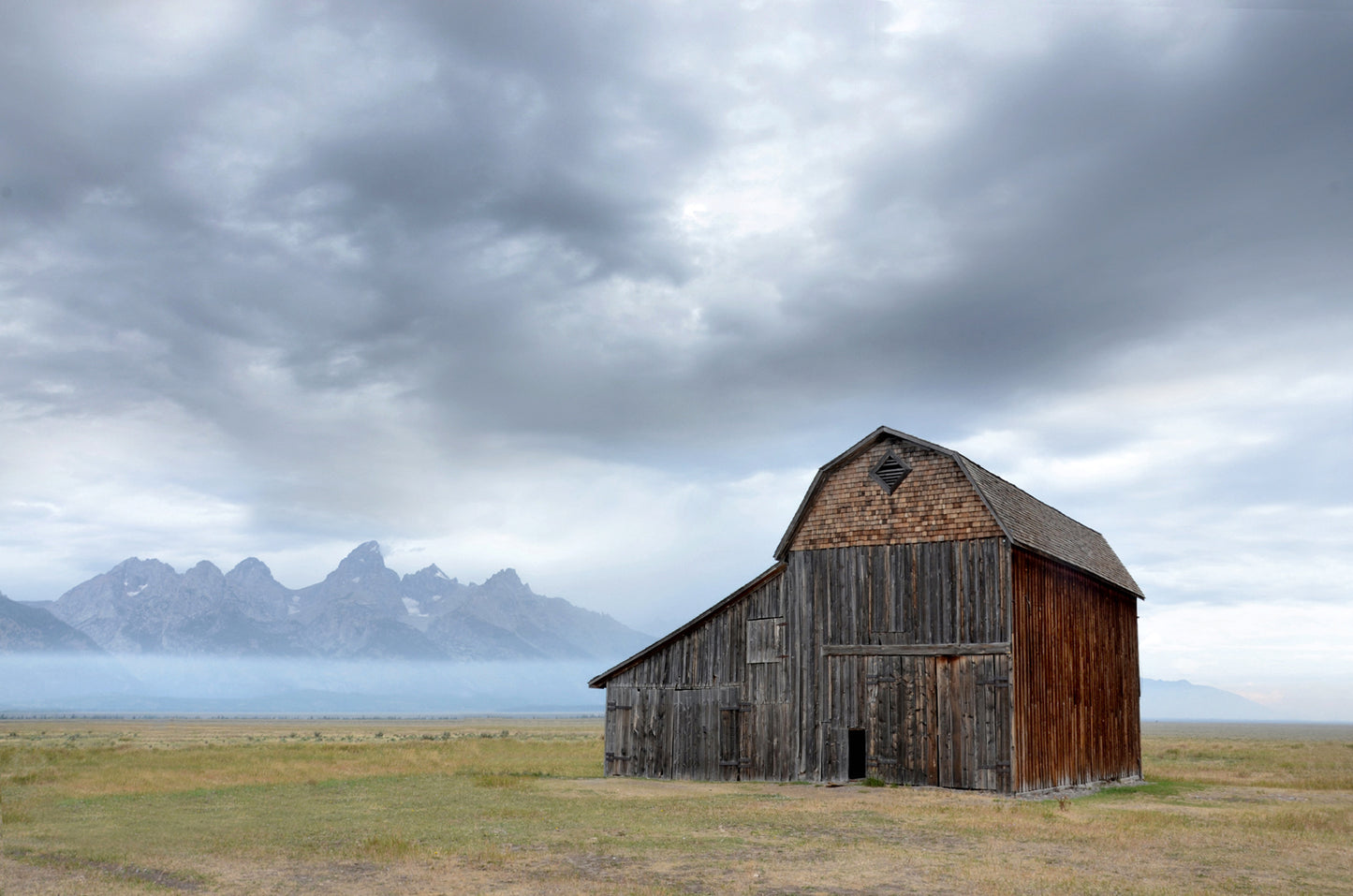 Beautiful old barn among the group of John Moultons Barns in the Grand Tetons. Framed Canvas Wall Art. Fine Art Photography by Kristen Olivares.