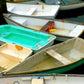 Little colorful row boats in Maine.  Fine Art Photography. Kristen Olivares