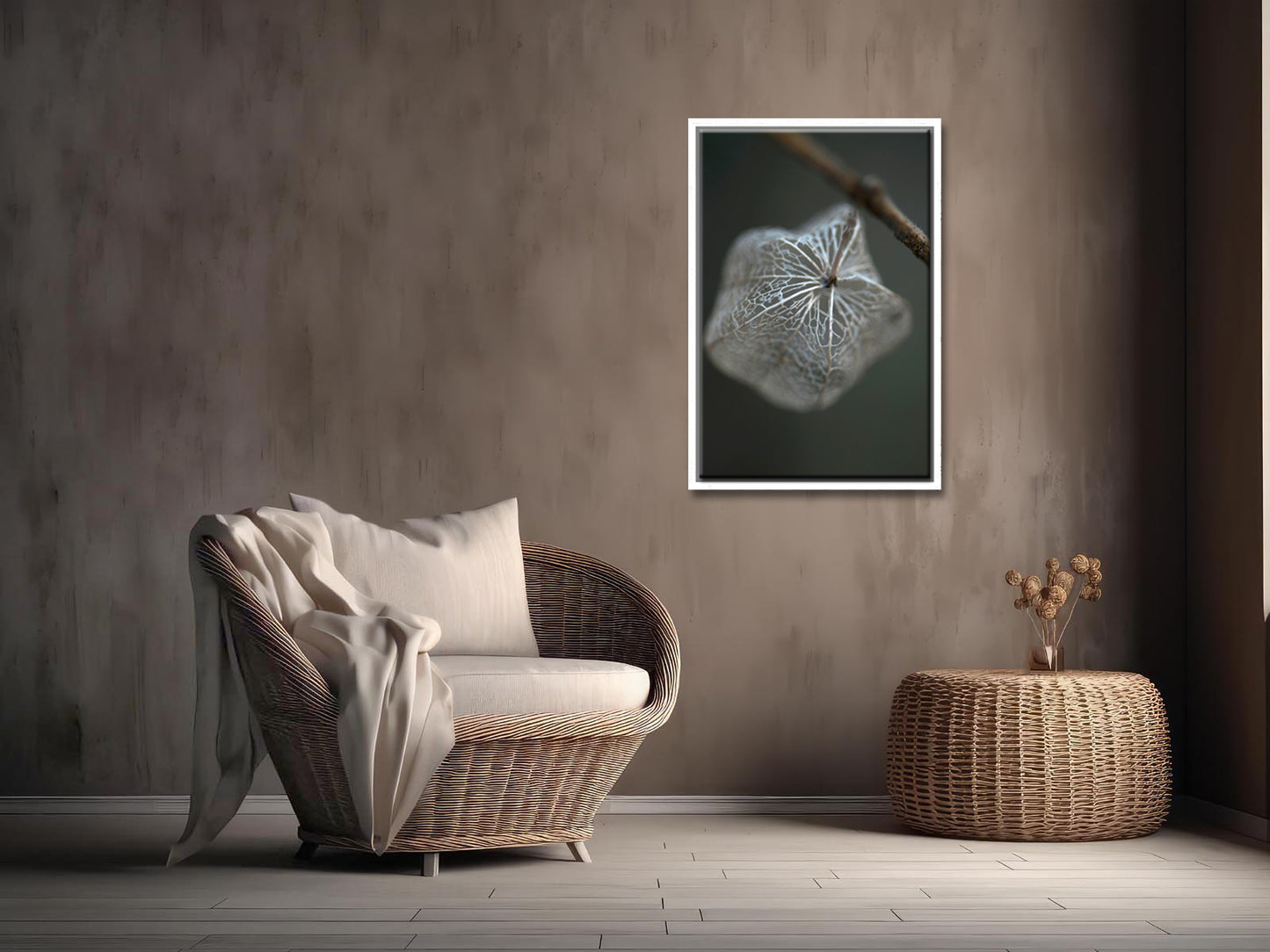 Beautiful macro image of a Chinese Lantern-Framed Canvas Art Print by Kristen Olivares