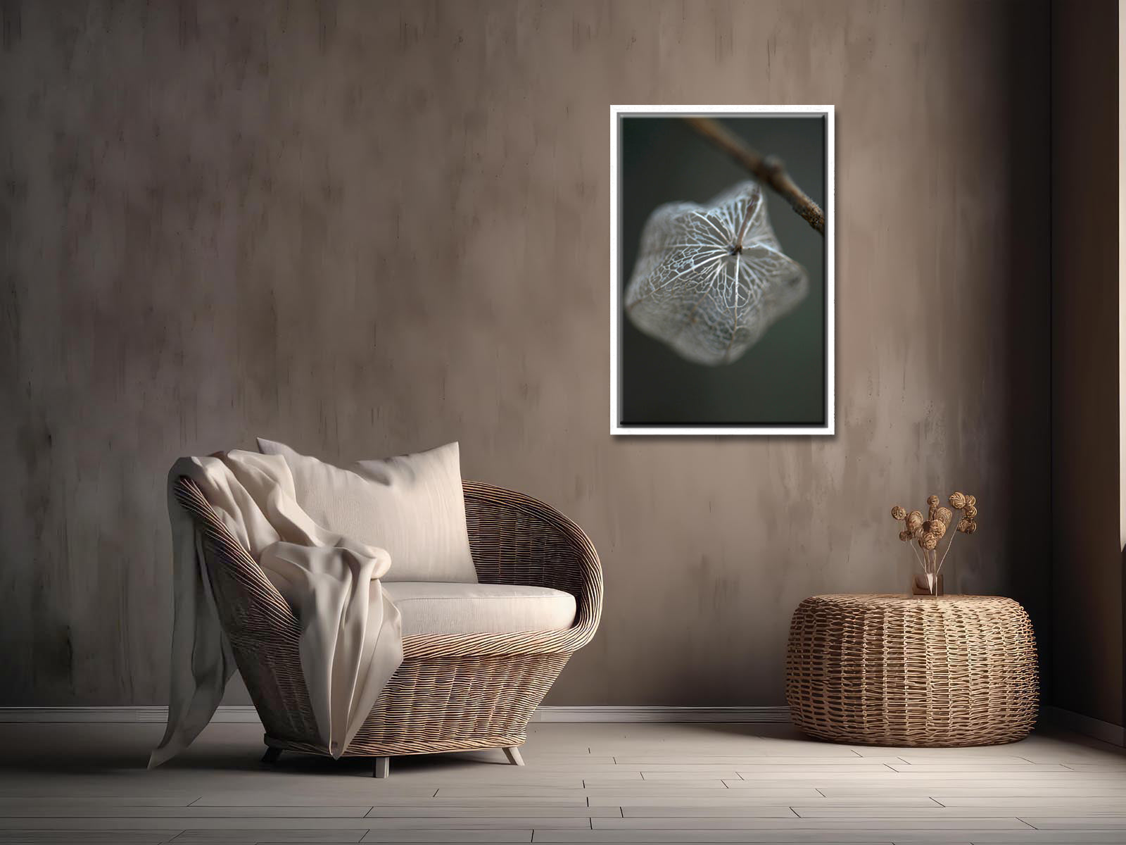 Beautiful macro image of a Chinese Lantern-Framed Canvas Art Print by Kristen Olivares