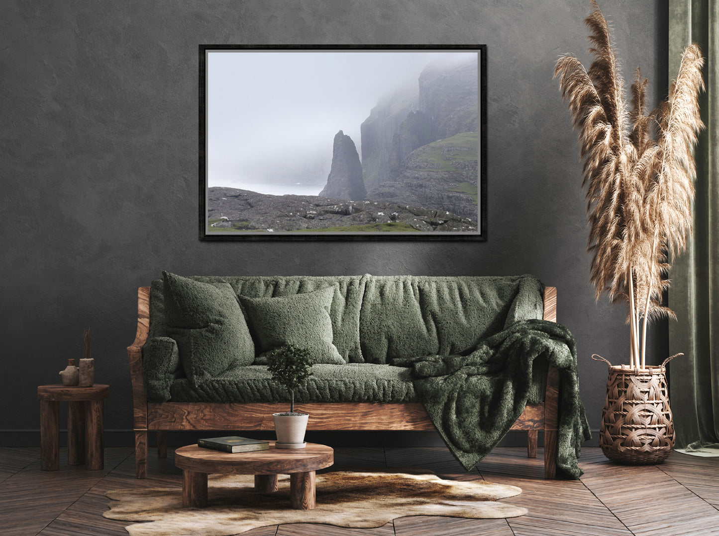 Beautiful Cliffs Of Sørvágsvatn-‘the lake above the ocean.Fine Art Photography-Faore Islands. Beautiful and mysterious. Framed canvas wall art by Kristen Olivares