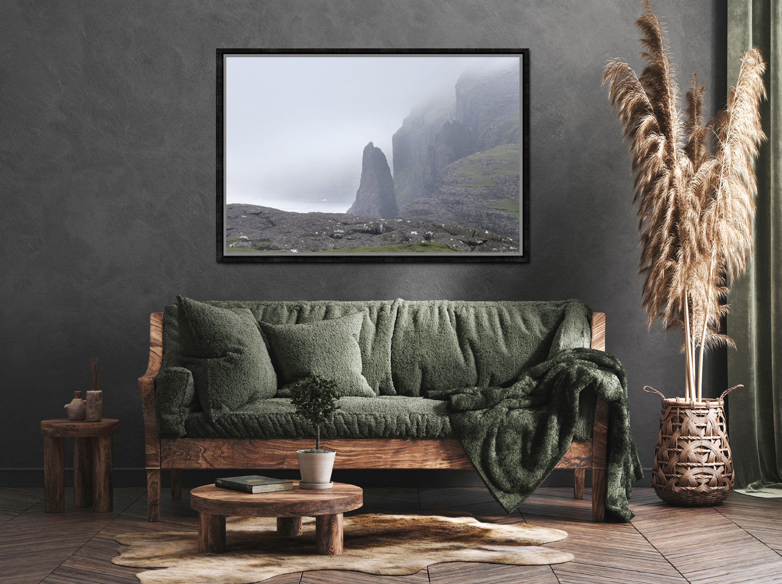 Beautiful Cliffs Of Sørvágsvatn-‘the lake above the ocean.Fine Art Photography-Faore Islands. Beautiful and mysterious. Framed canvas wall art by Kristen Olivares
