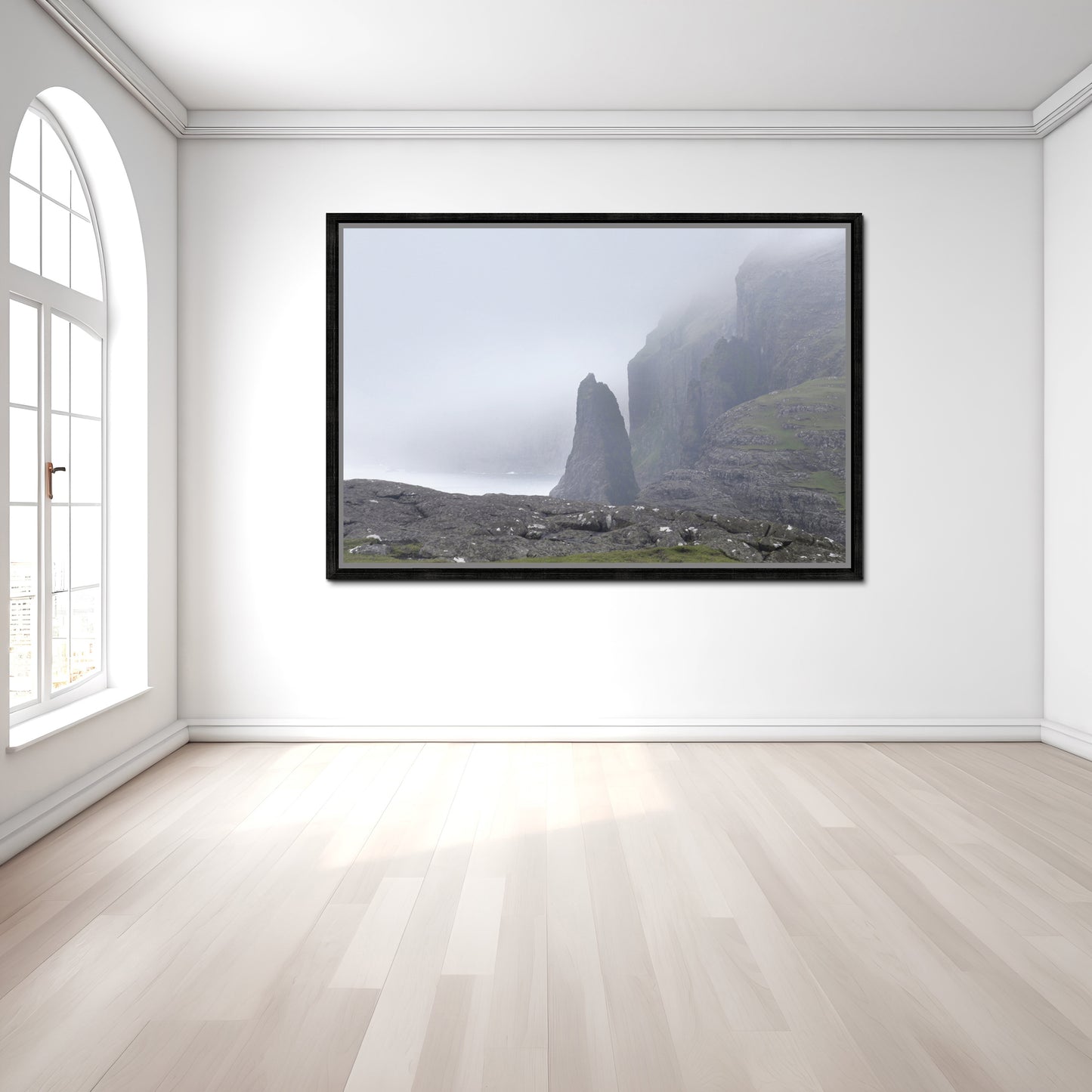 Beautiful Cliffs Of Sørvágsvatn-‘the lake above the ocean.Fine Art Photography-Faore Islands. Beautiful and mysterious. Framed canvas wall art by Kristen Olivares