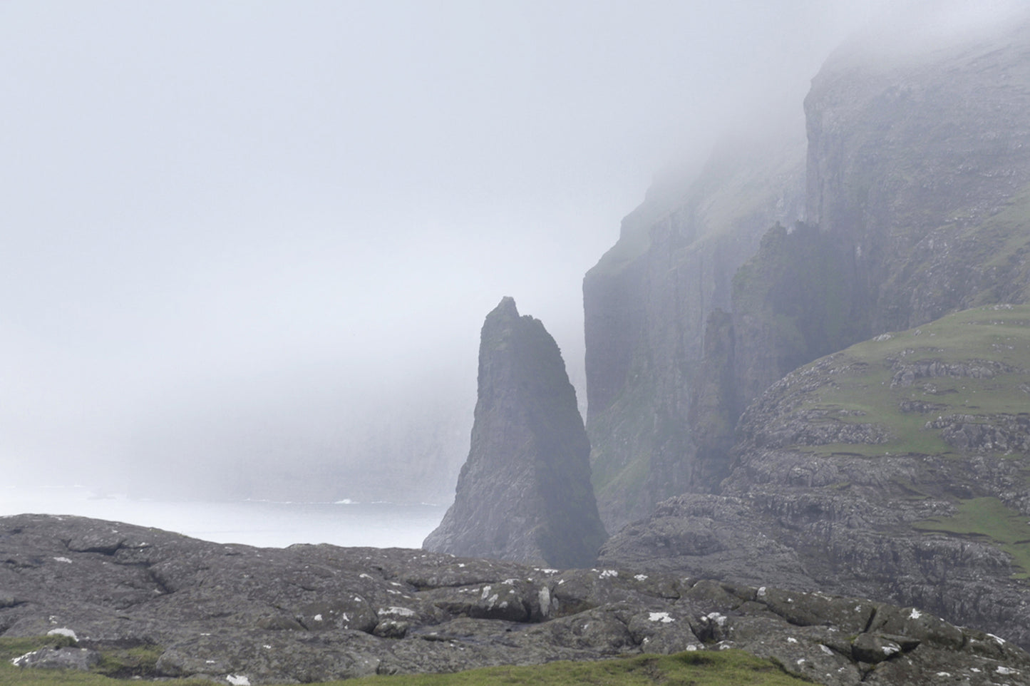 Beautiful Cliffs Of Sørvágsvatn-‘the lake above the ocean.Fine Art Photography-Faore Islands. Beautiful and mysterious. Canvas wall art by Kristen Olivares