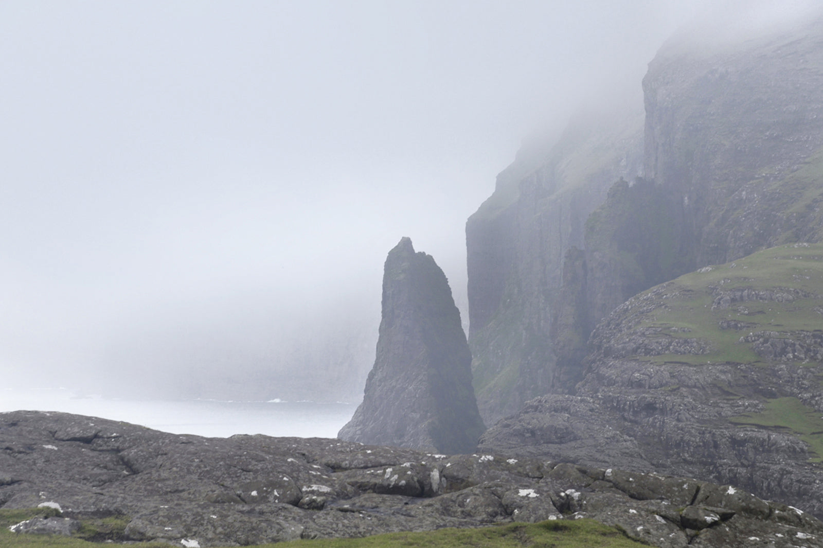 Beautiful Cliffs Of Sørvágsvatn-‘the lake above the ocean.Fine Art Photography-Faore Islands. Beautiful and mysterious. Canvas wall art by Kristen Olivares