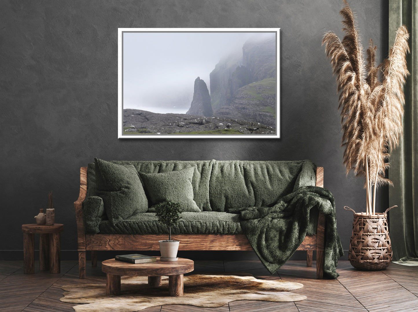 Beautiful Cliffs Of Sørvágsvatn-‘the lake above the ocean.Fine Art Photography-Faore Islands. Beautiful and mysterious. Framed canvas wall art by Kristen Olivares