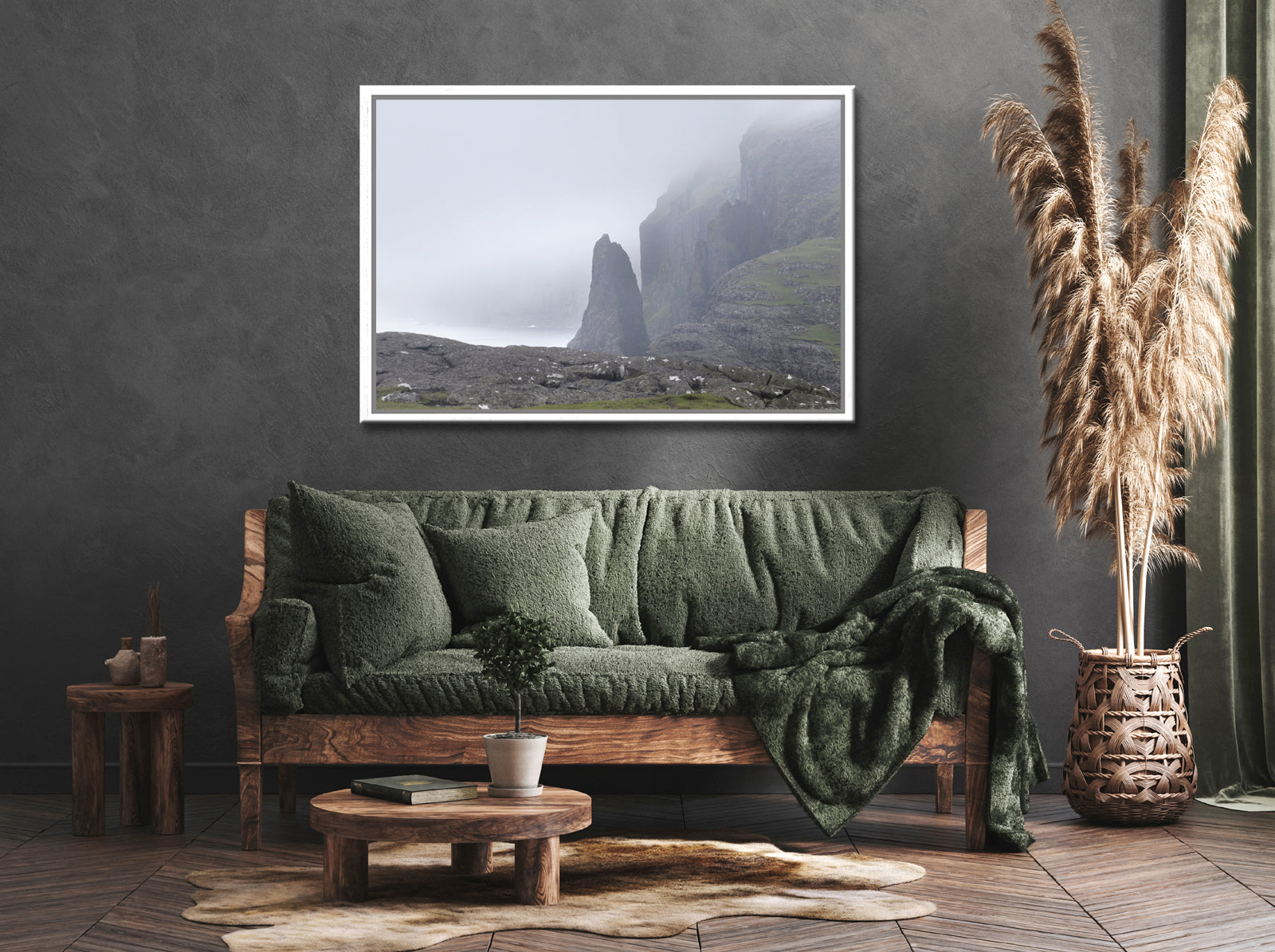 Beautiful Cliffs Of Sørvágsvatn-‘the lake above the ocean.Fine Art Photography-Faore Islands. Beautiful and mysterious. Framed canvas wall art by Kristen Olivares