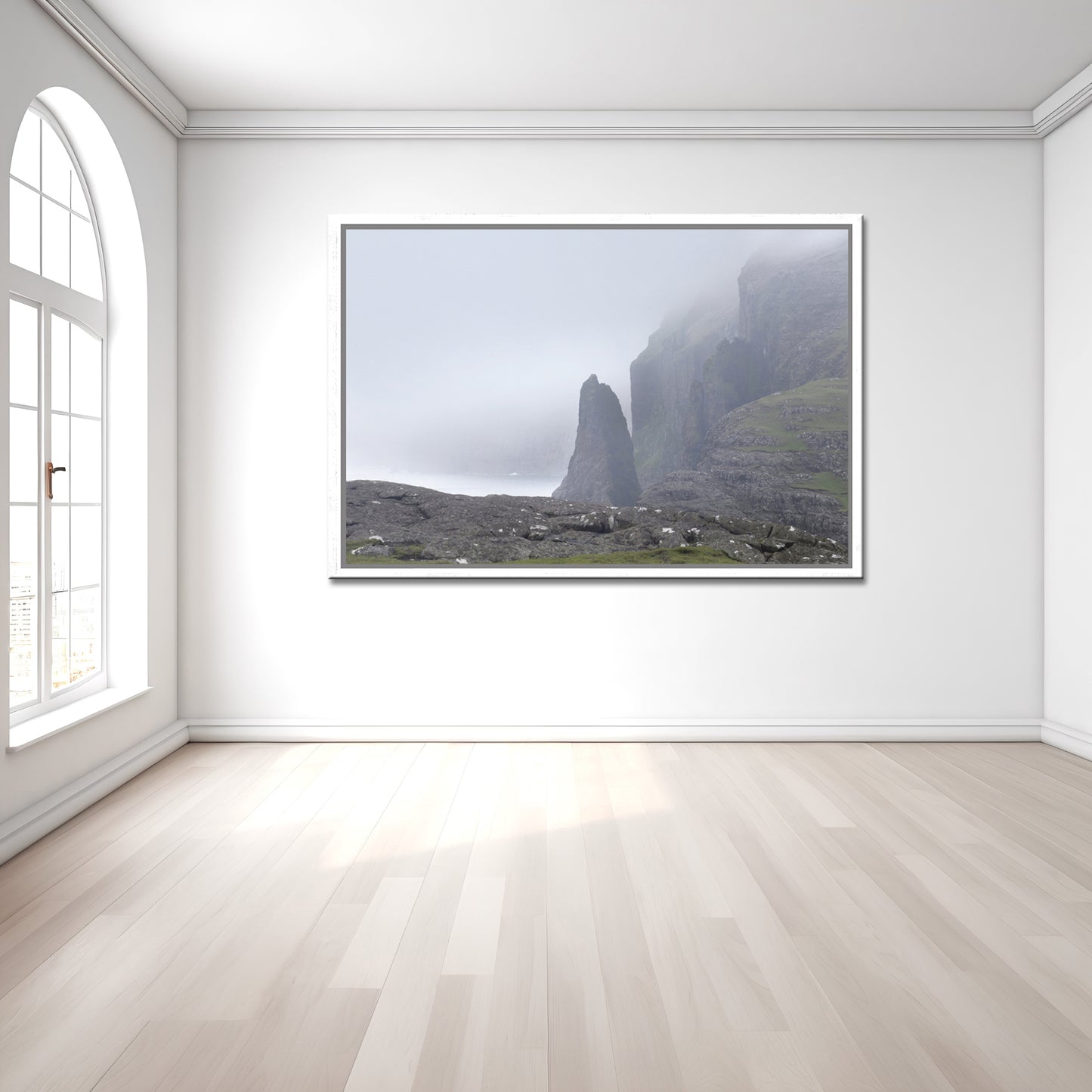 Beautiful Cliffs Of Sørvágsvatn-‘the lake above the ocean.Fine Art Photography-Faore Islands. Beautiful and mysterious. Framed canvas wall art by Kristen Olivares