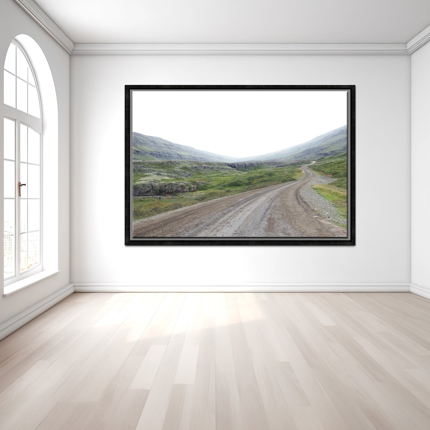 Desolate_Road-Iceland-Black_32x48-Framed-Fine_Art_Photography-Canvas_Wall_Art