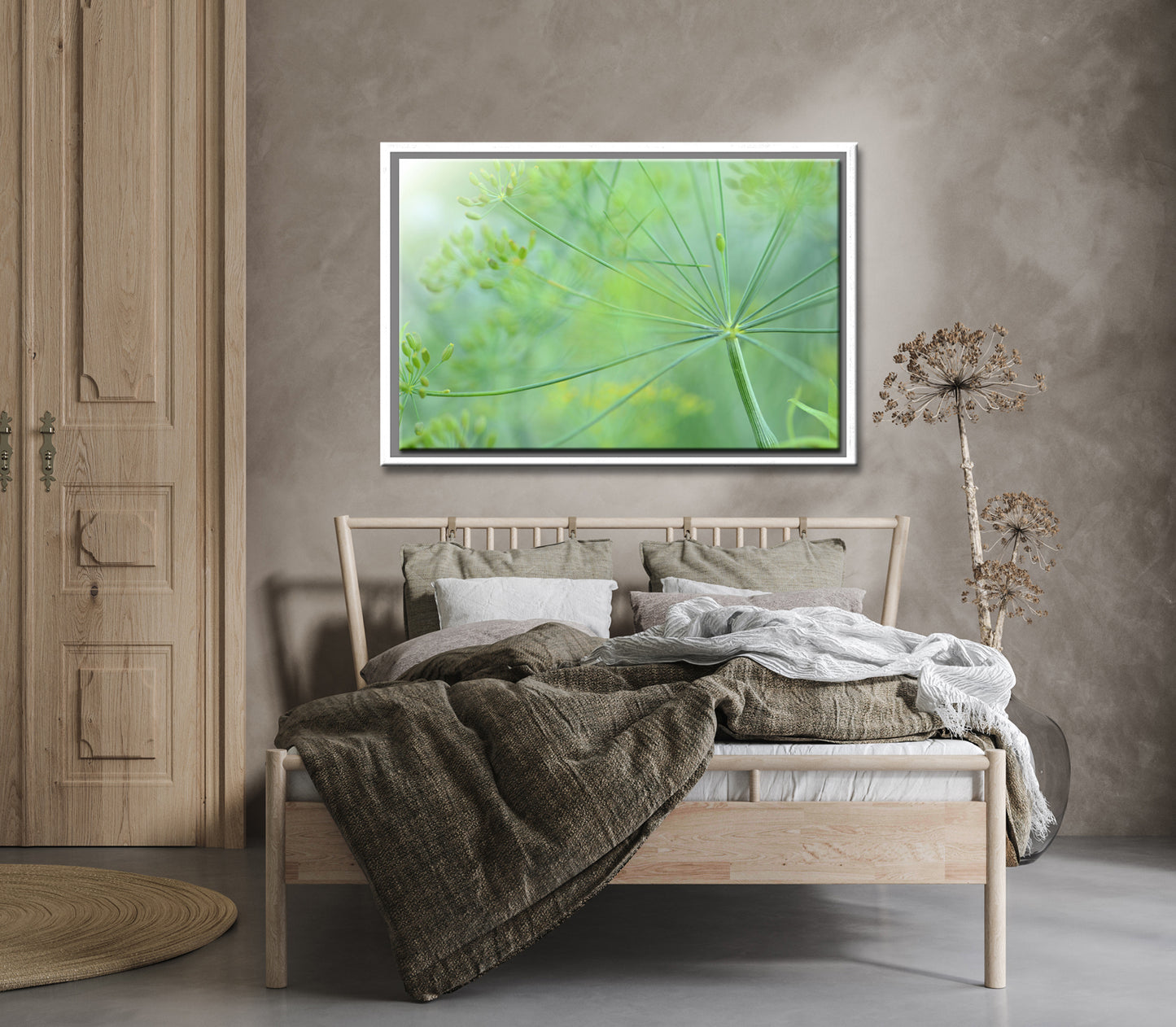 Beautiful macro of Dill flower stems. Framed canvas wall art. Fine Art Photography by Kristen Olivares