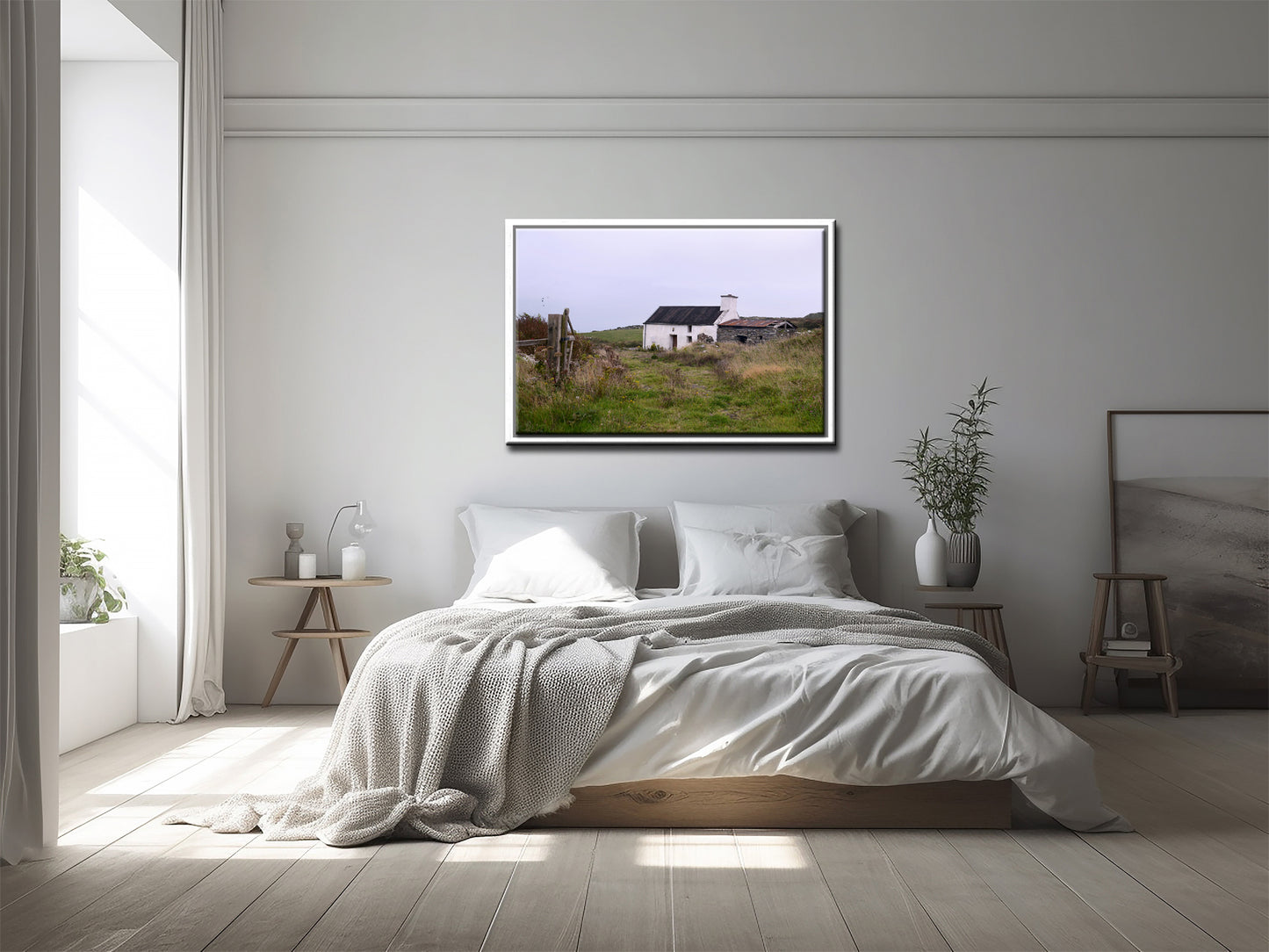 Old, stone, farmhouse in the Irish Countryside. Framed canvas print by Kristen Olivares