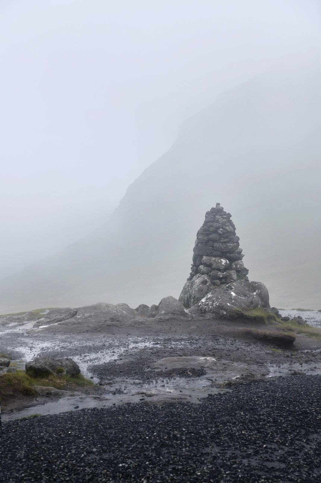 Rock stack on top of a cliff in the Faroe Islands.  Fine Art Photography. Kristen Olivares